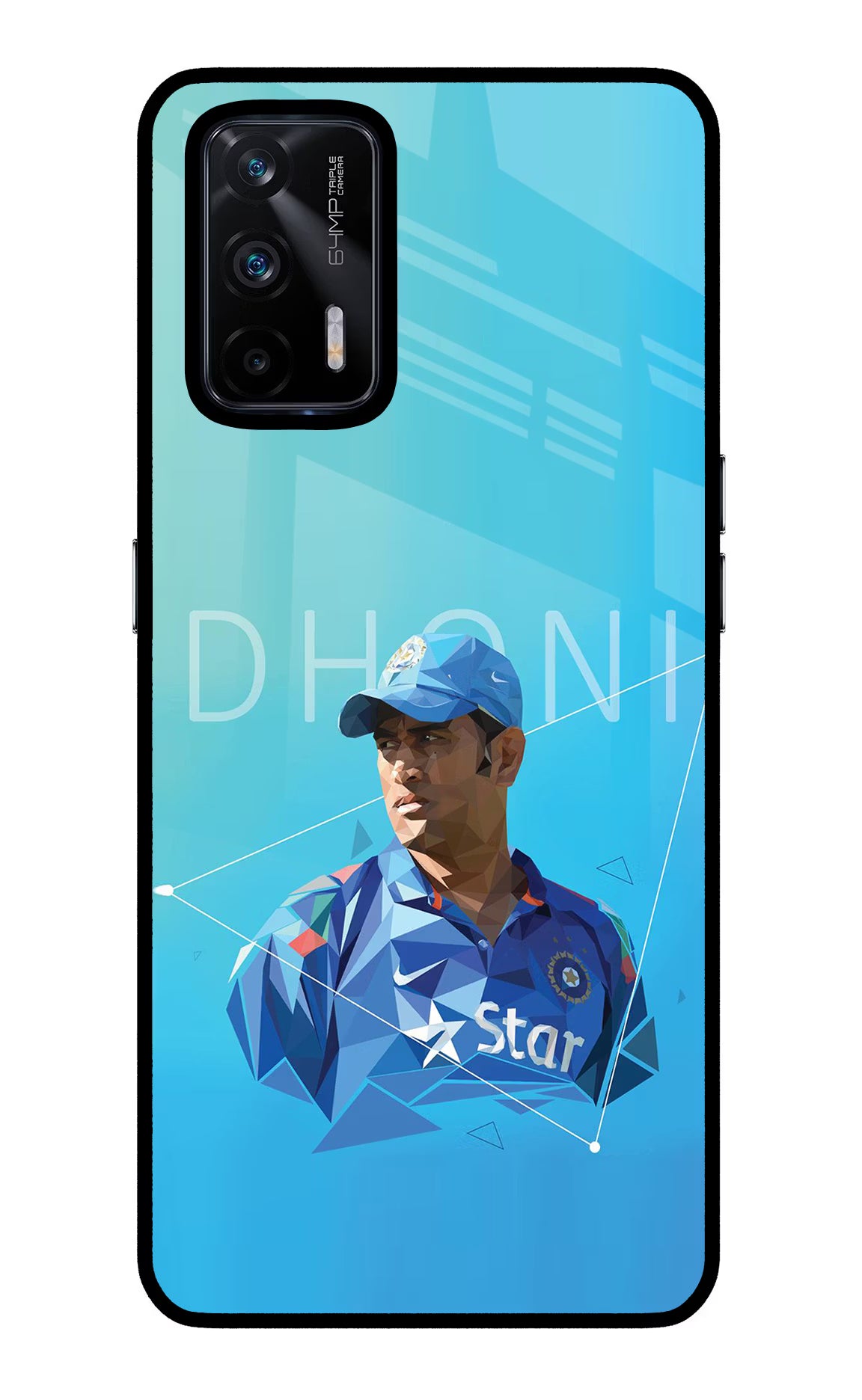 Dhoni Artwork Realme X7 Max Back Cover - Dhoni Artwork Realme X7 Max Glass Case Back Cover by Casekaro Dhoni Artwork Realme X7 Max Glass Case Back Cover by Casekaro