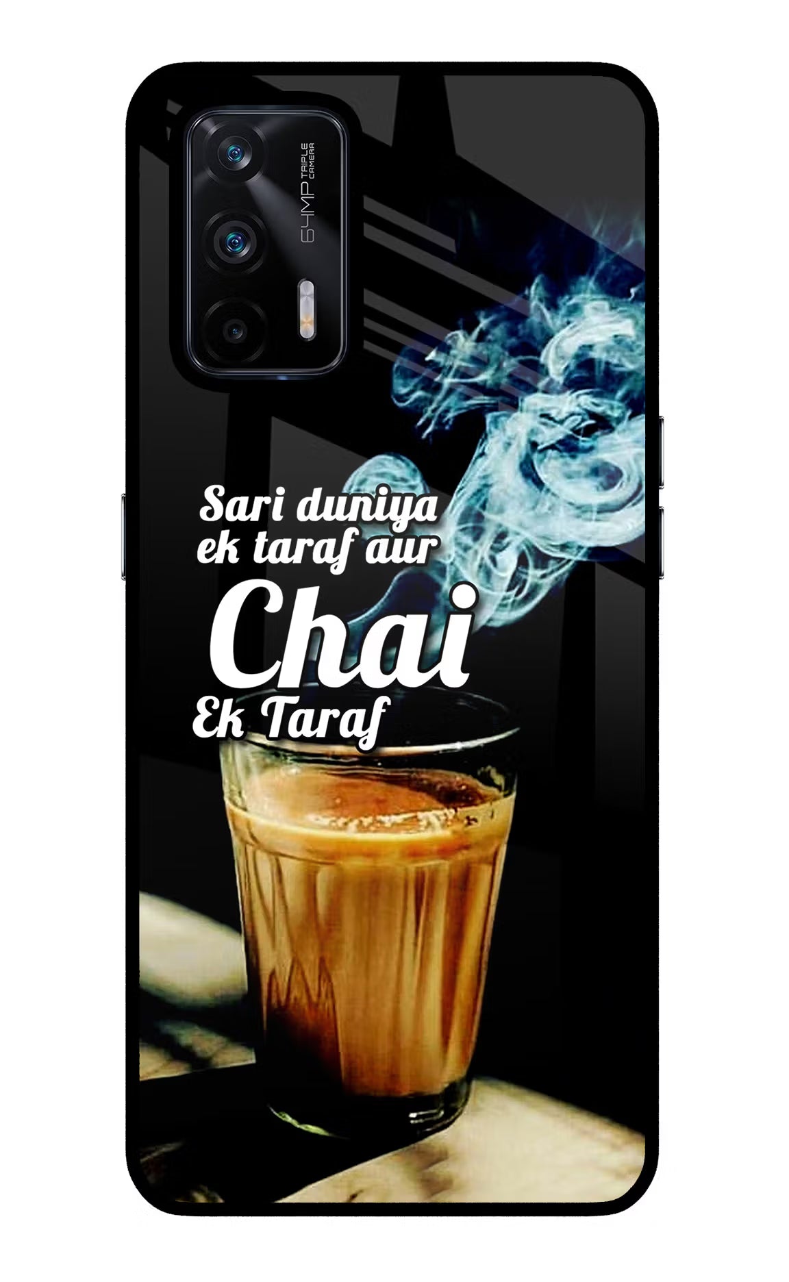 Chai Ek Taraf Quote Realme X7 Max Glass Case - Chai Ek Taraf Quote Realme X7 Max Glass Case Chai Ek Taraf Quote Realme X7 Max Glass Case