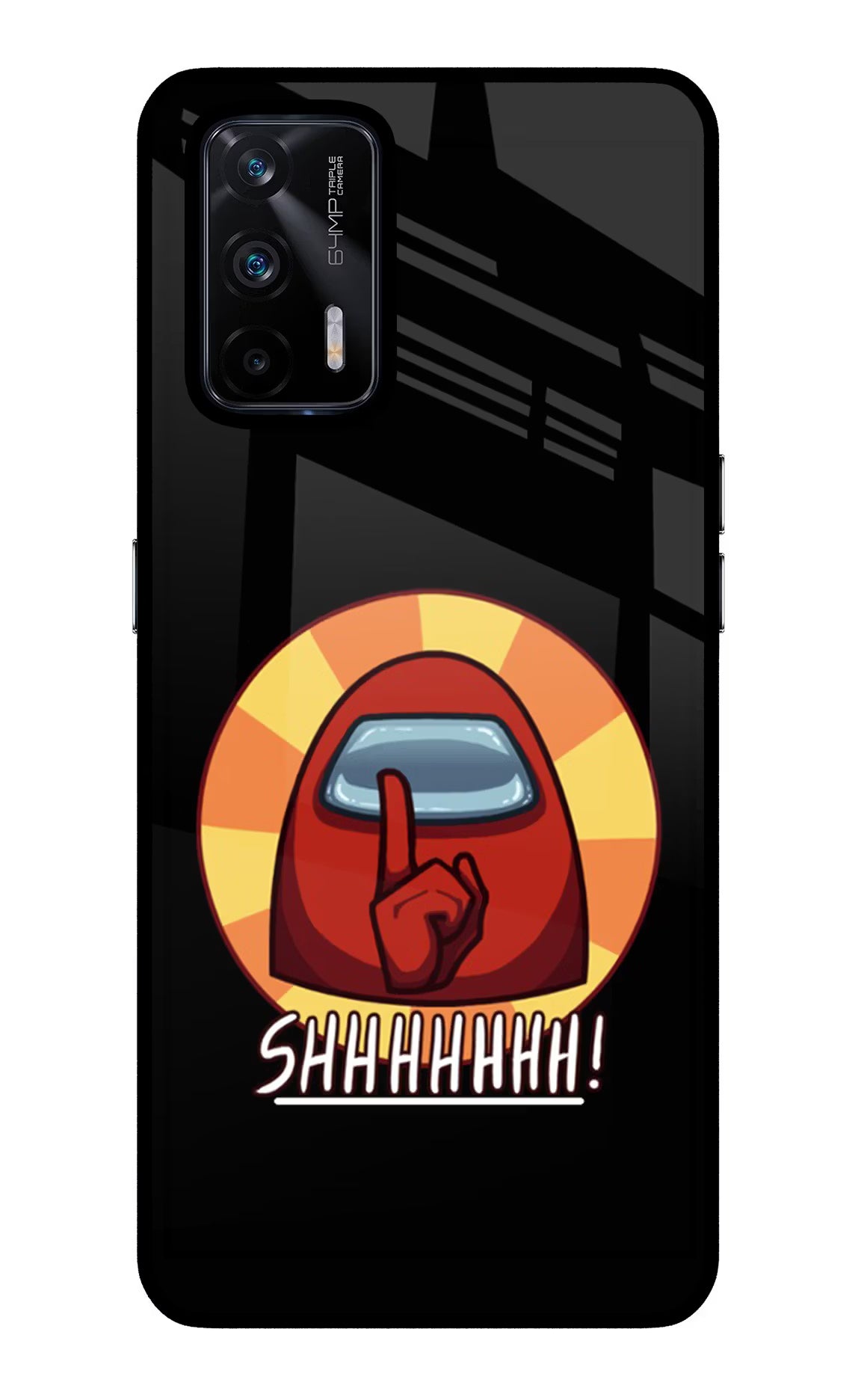 Among Us Shhh! Realme X7 Max Back Cover - Among Us Shhh! Realme X7 Max Glass Case Back Cover by Casekaro Among Us Shhh! Realme X7 Max Glass Case Back Cover by Casekaro