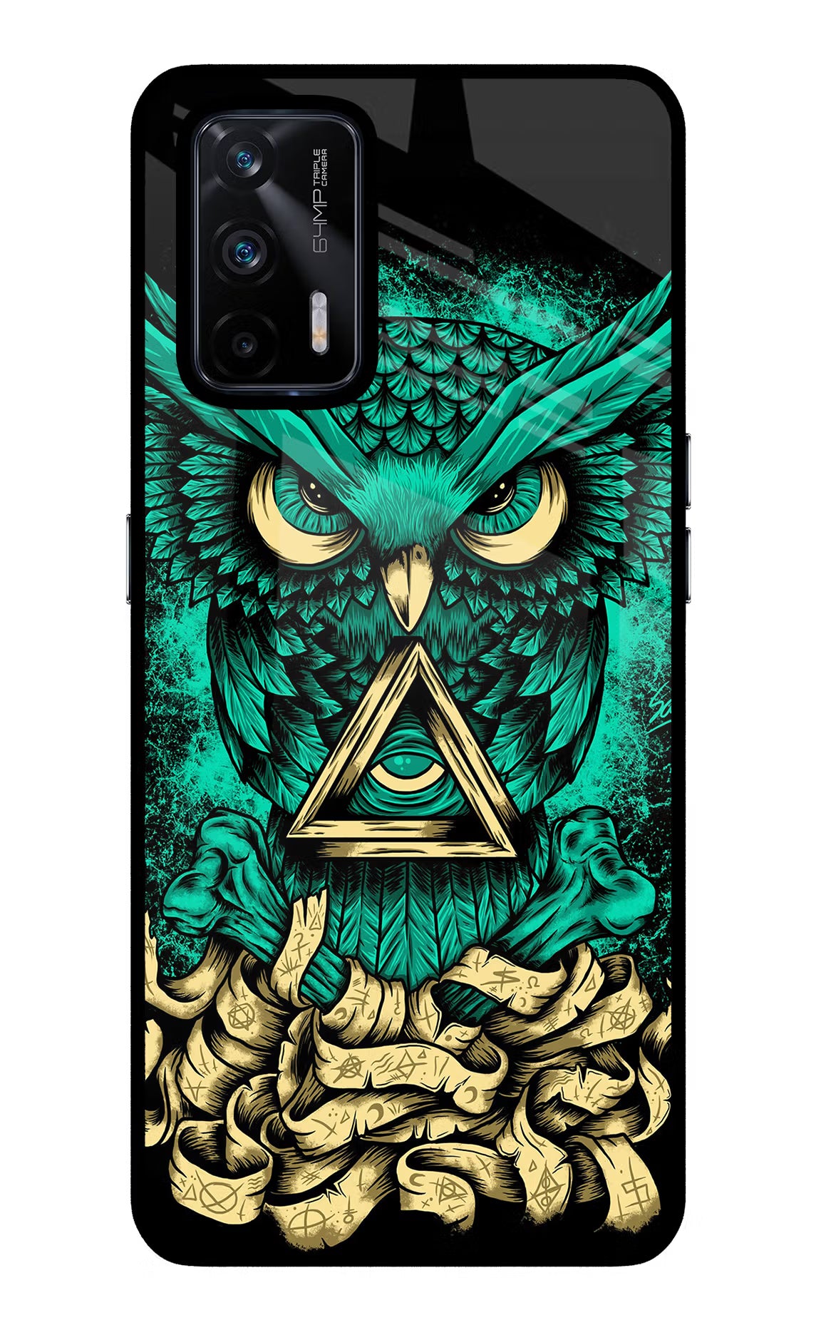 Green Owl Realme X7 Max Glass Case - Green Owl Realme X7 Max Glass Case Green Owl Realme X7 Max Glass Case