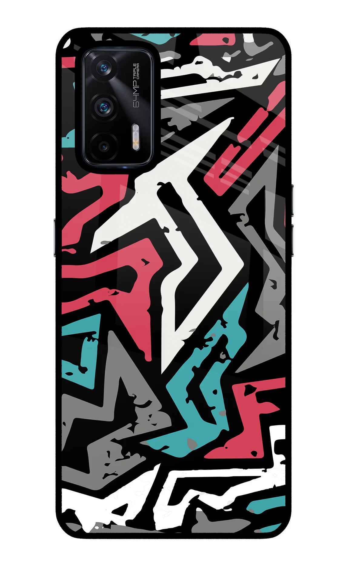 Geometric Graffiti Realme X7 Max Back Cover - Geometric Graffiti Realme X7 Max Glass Case Back Cover by Casekaro Geometric Graffiti Realme X7 Max Glass Case Back Cover by Casekaro