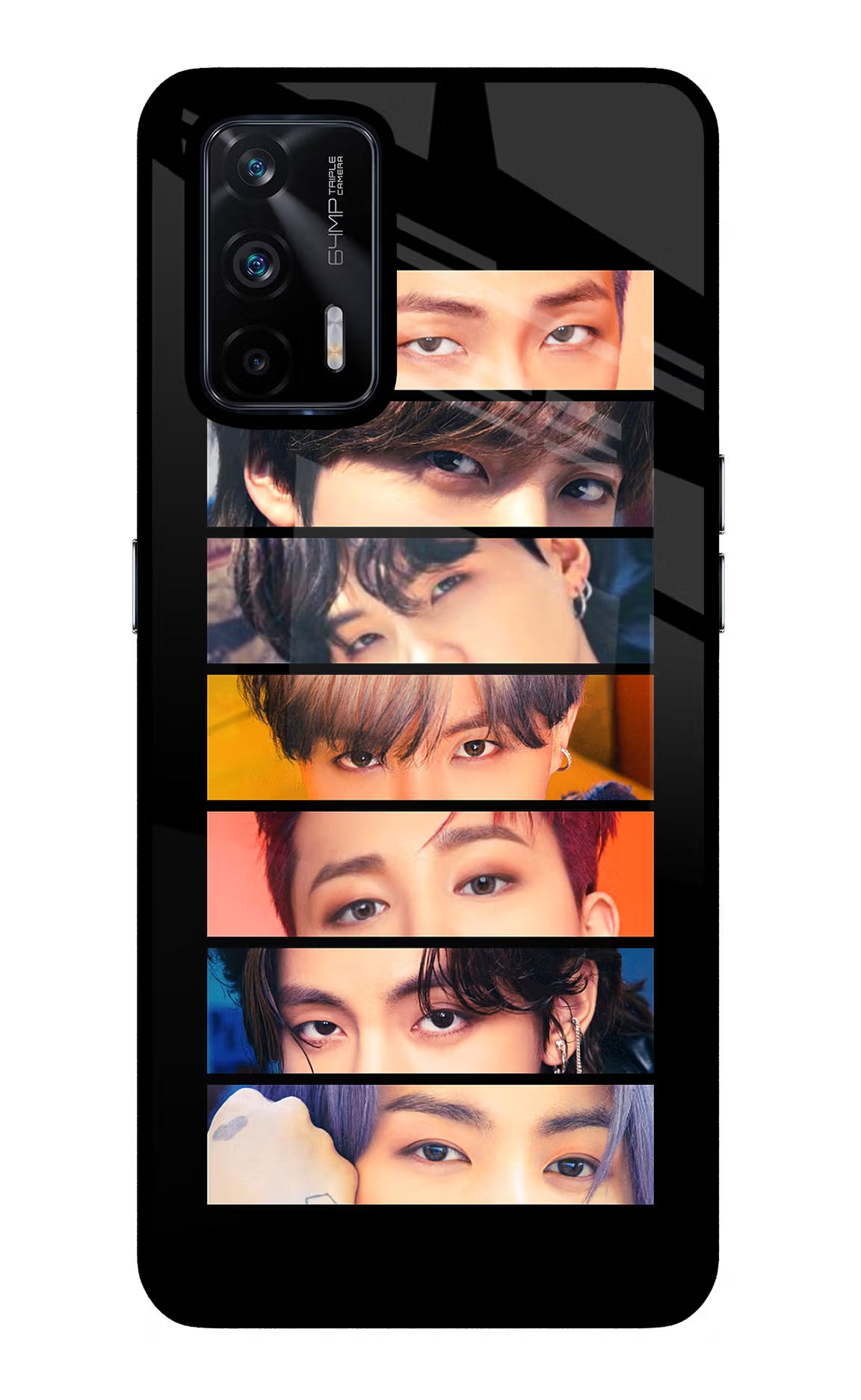 BTS Eyes Realme X7 Max Glass Case - BTS Eyes Realme X7 Max Glass Case BTS Eyes Realme X7 Max Glass Case