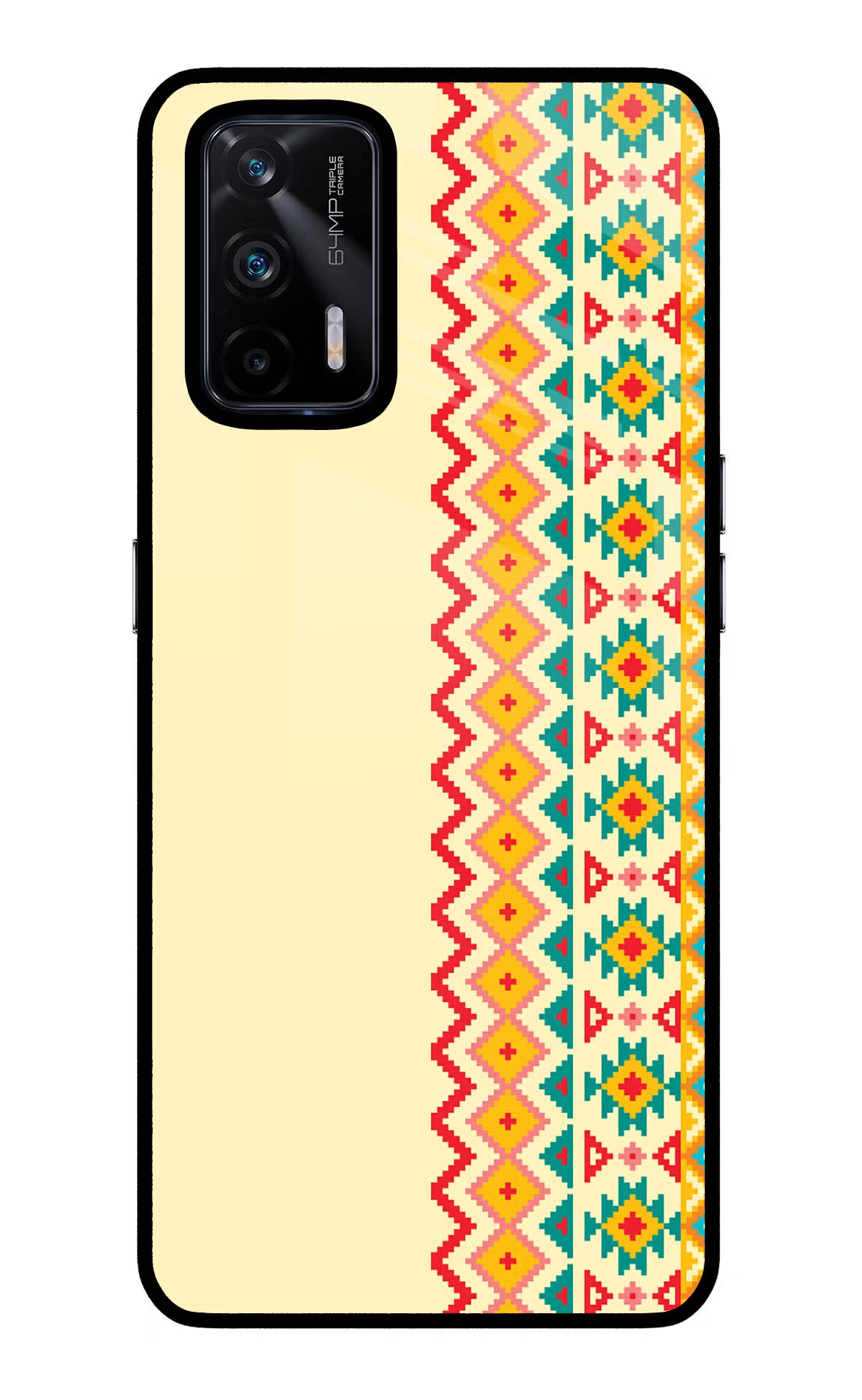 Ethnic Seamless Realme X7 Max Back Cover - Ethnic Seamless Realme X7 Max Glass Case Back Cover by Casekaro Ethnic Seamless Realme X7 Max Glass Case Back Cover by Casekaro