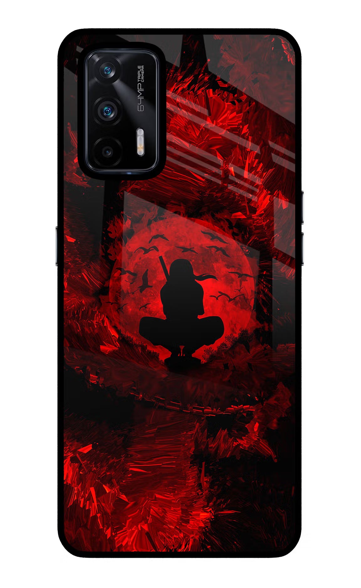 Itachi Uchiha Realme X7 Max Back Cover - Itachi Uchiha Realme X7 Max Glass Case Back Cover by Casekaro Itachi Uchiha Realme X7 Max Glass Case Back Cover by Casekaro