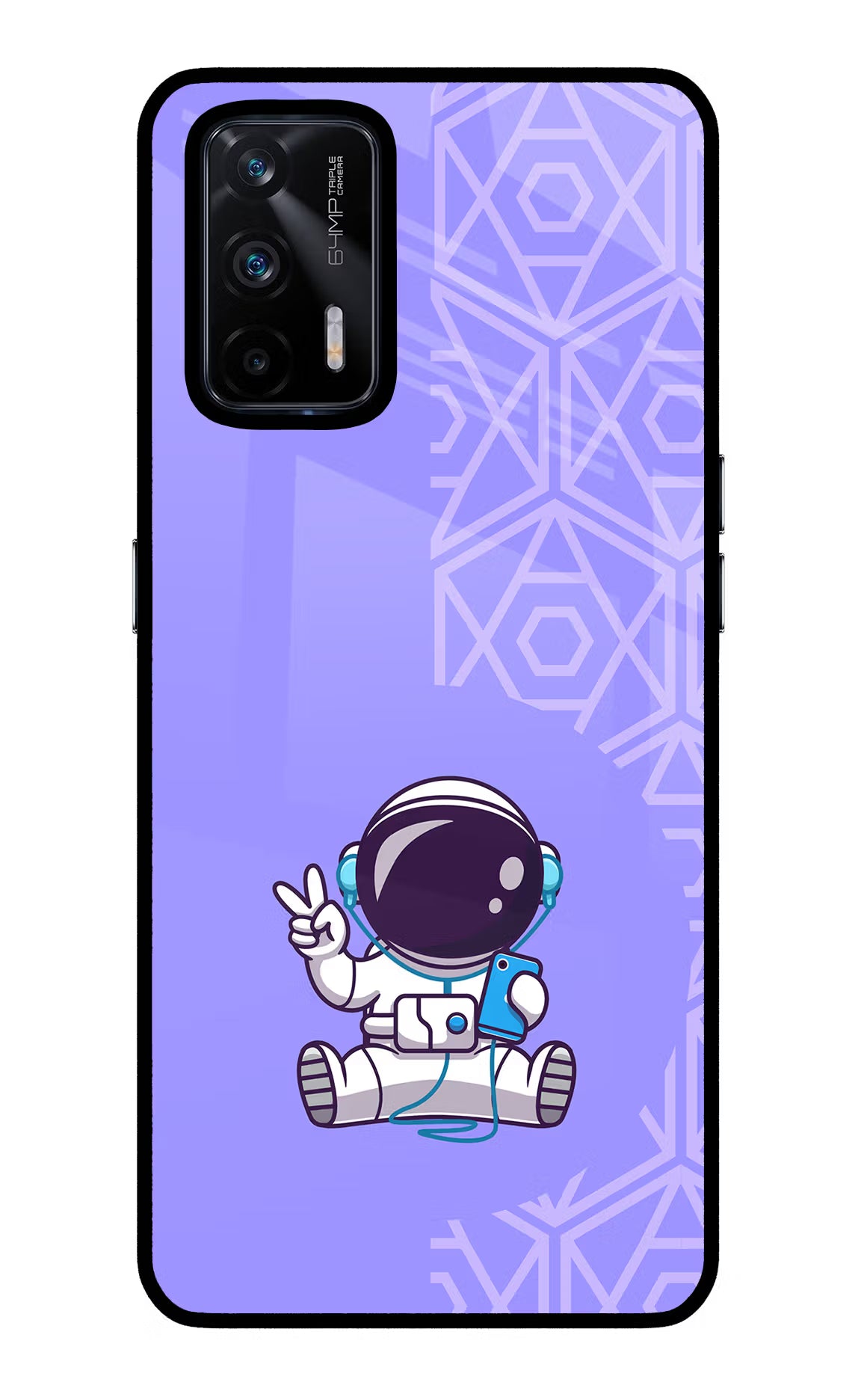 Cute Astronaut Chilling Realme X7 Max Glass Case - Cute Astronaut Chilling Realme X7 Max Glass Case Cute Astronaut Chilling Realme X7 Max Glass Case