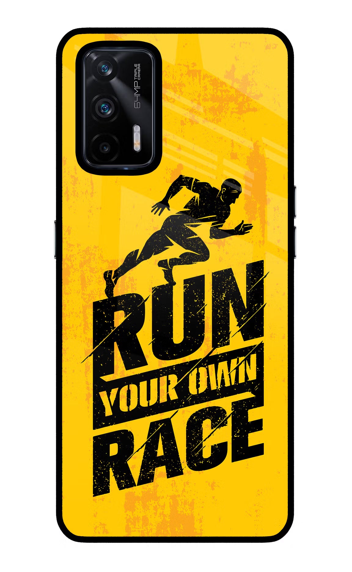 Run Your Own Race Realme X7 Max Back Cover - Run Your Own Race Realme X7 Max Glass Case Back Cover by Casekaro Run Your Own Race Realme X7 Max Glass Case Back Cover by Casekaro