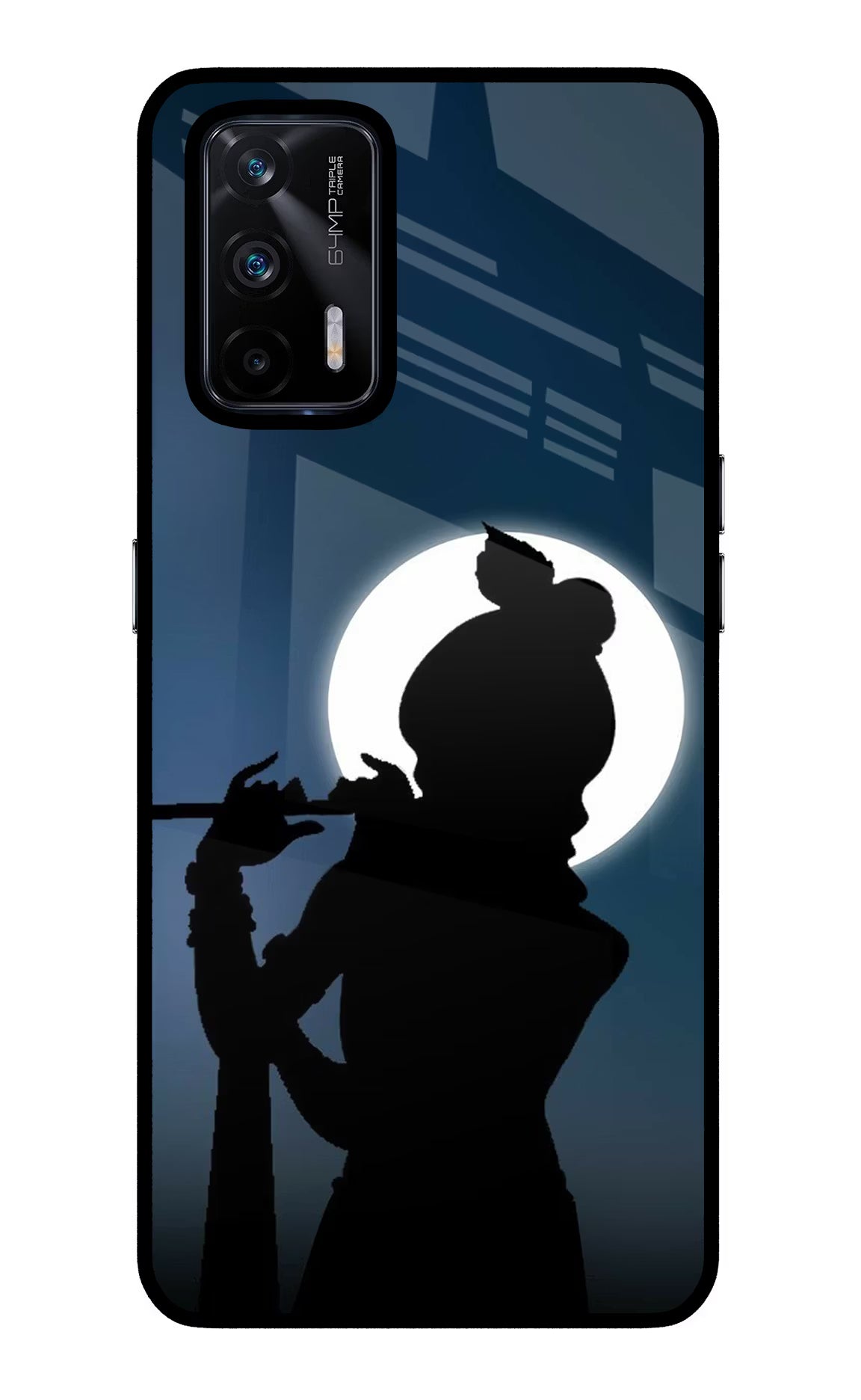Shri Krishna Silhouette Realme X7 Max Glass Case - Shri Krishna Silhouette Realme X7 Max Glass Case Shri Krishna Silhouette Realme X7 Max Glass Case