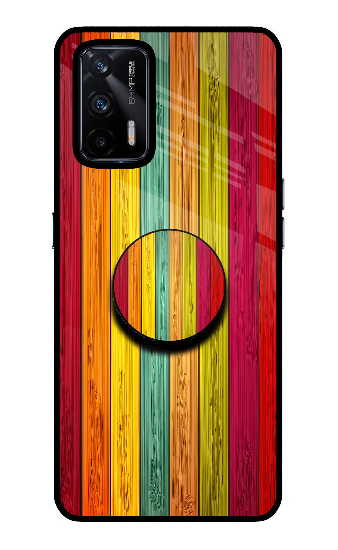Multicolor Wooden Realme X7 Max Pop Case - Multicolor Wooden Realme X7 Max Pop Case by Casekaro Multicolor Wooden Realme X7 Max Pop Case by Casekaro