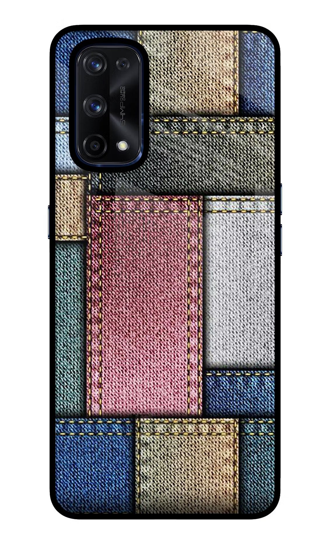 Multicolor Jeans Realme X7 Pro Back Cover - Multicolor Jeans Realme X7 Pro Glass Case Back Cover by Casekaro Multicolor Jeans Realme X7 Pro Glass Case Back Cover by Casekaro