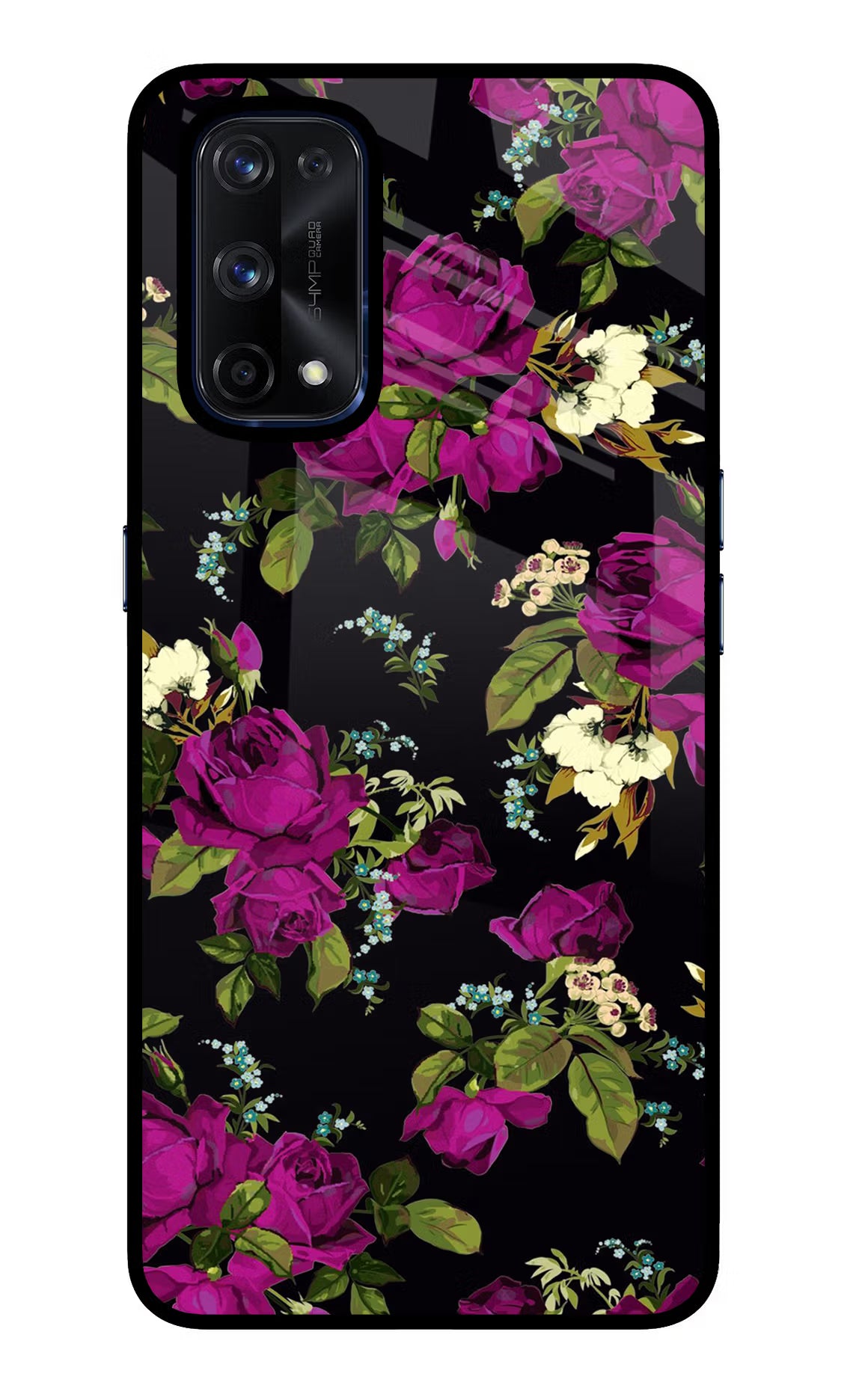 Flowers Realme X7 Pro Back Cover - Flowers Realme X7 Pro Glass Case Back Cover by Casekaro Flowers Realme X7 Pro Glass Case Back Cover by Casekaro