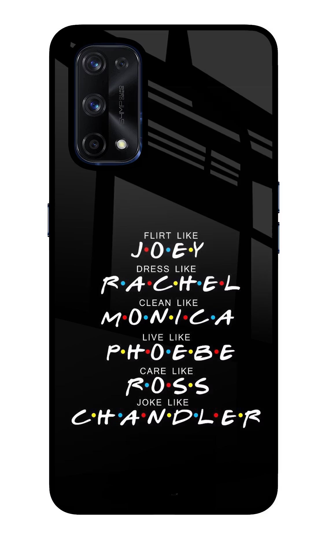FRIENDS Character Realme X7 Pro Back Cover - FRIENDS Character Realme X7 Pro Glass Case Back Cover by Casekaro FRIENDS Character Realme X7 Pro Glass Case Back Cover by Casekaro