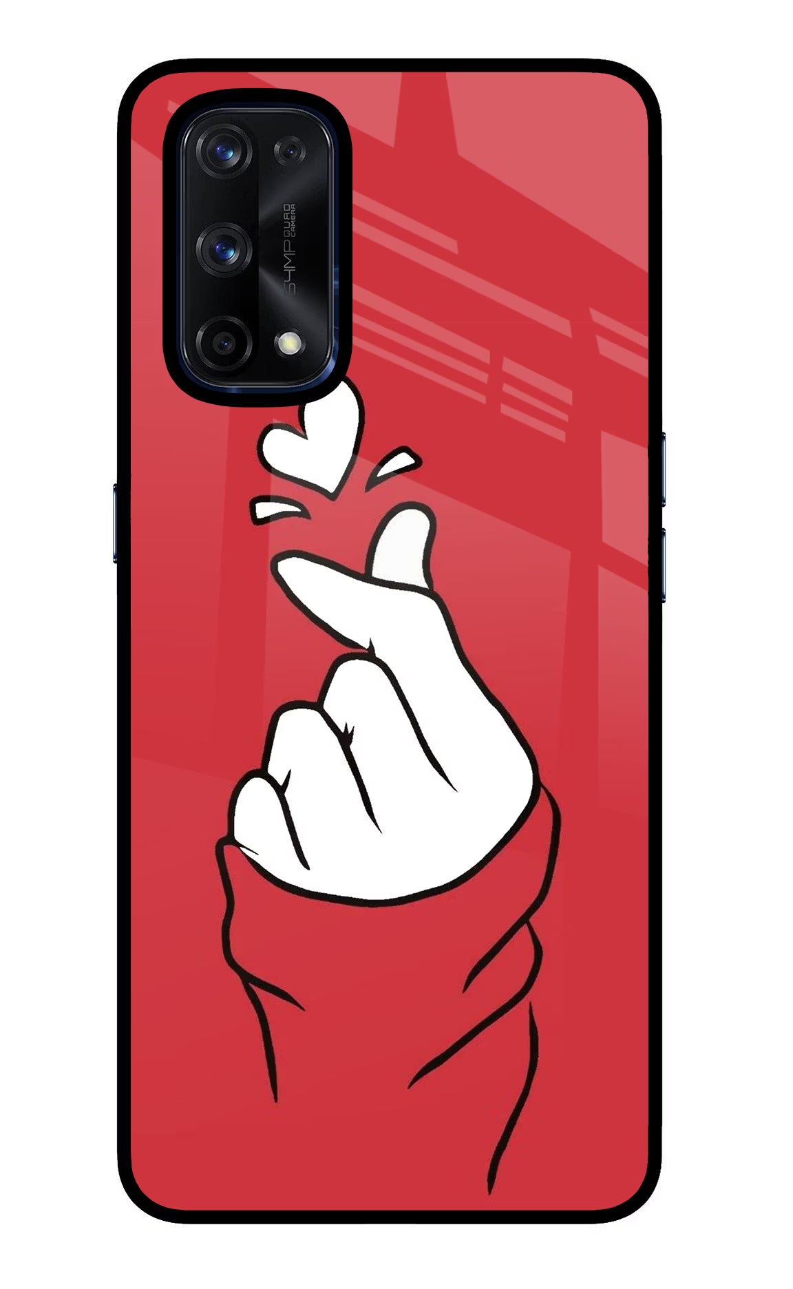Korean Love Sign Realme X7 Pro Glass Case - Korean Love Sign Realme X7 Pro Glass Case Korean Love Sign Realme X7 Pro Glass Case