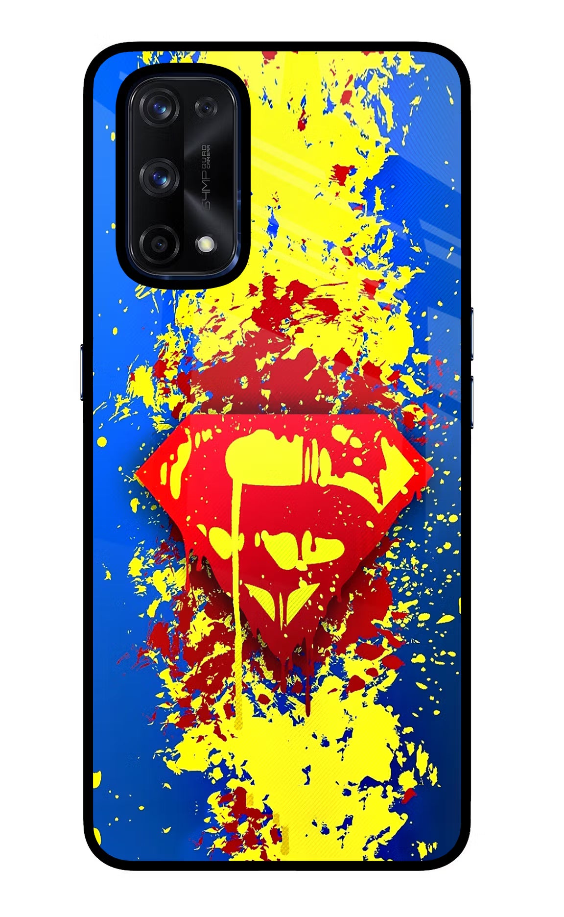 Superman logo Realme X7 Pro Back Cover - Superman logo Realme X7 Pro Glass Case Back Cover by Casekaro Superman logo Realme X7 Pro Glass Case Back Cover by Casekaro