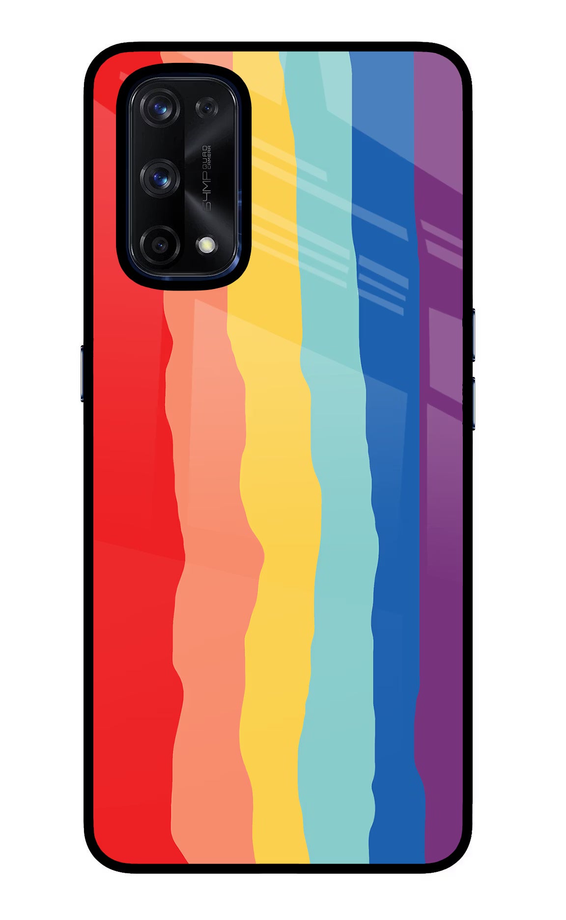 Rainbow Realme X7 Pro Back Cover - Rainbow Realme X7 Pro Glass Case Back Cover by Casekaro Rainbow Realme X7 Pro Glass Case Back Cover by Casekaro