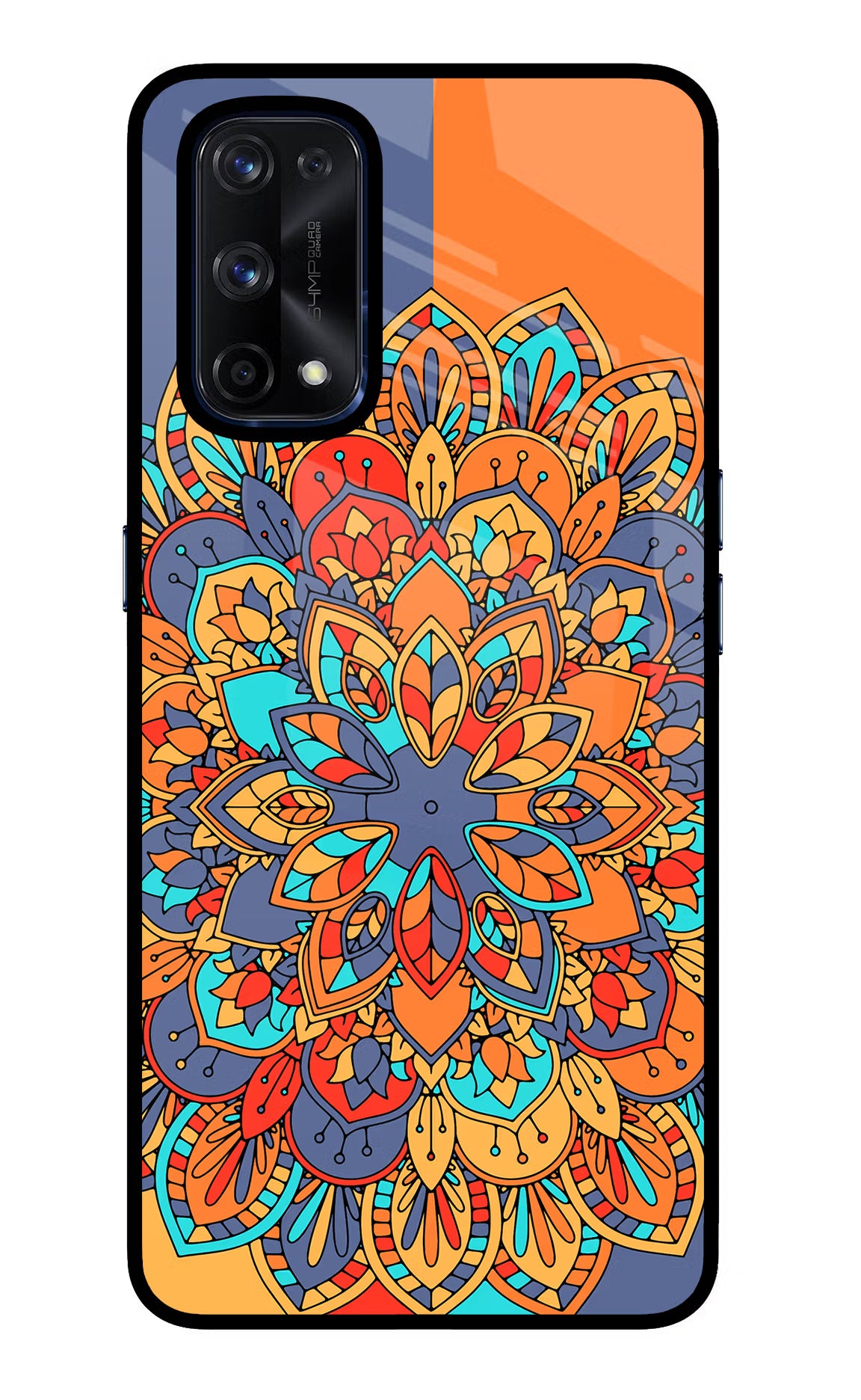 Color Mandala Realme X7 Pro Back Cover - Color Mandala Realme X7 Pro Glass Case Back Cover by Casekaro Color Mandala Realme X7 Pro Glass Case Back Cover by Casekaro