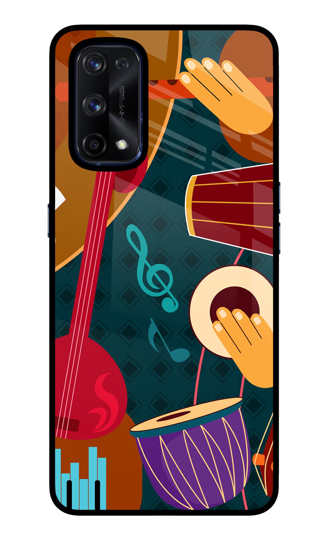 Music Instrument Realme X7 Pro Back Cover - Music Instrument Realme X7 Pro Glass Case Back Cover by Casekaro Music Instrument Realme X7 Pro Glass Case Back Cover by Casekaro