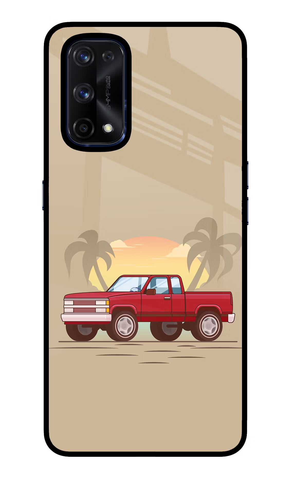 Desert Classic Drive Realme X7 Pro Back Cover - Desert Classic Drive Realme X7 Pro Glass Case Back Cover by Casekaro Desert Classic Drive Realme X7 Pro Glass Case Back Cover by Casekaro