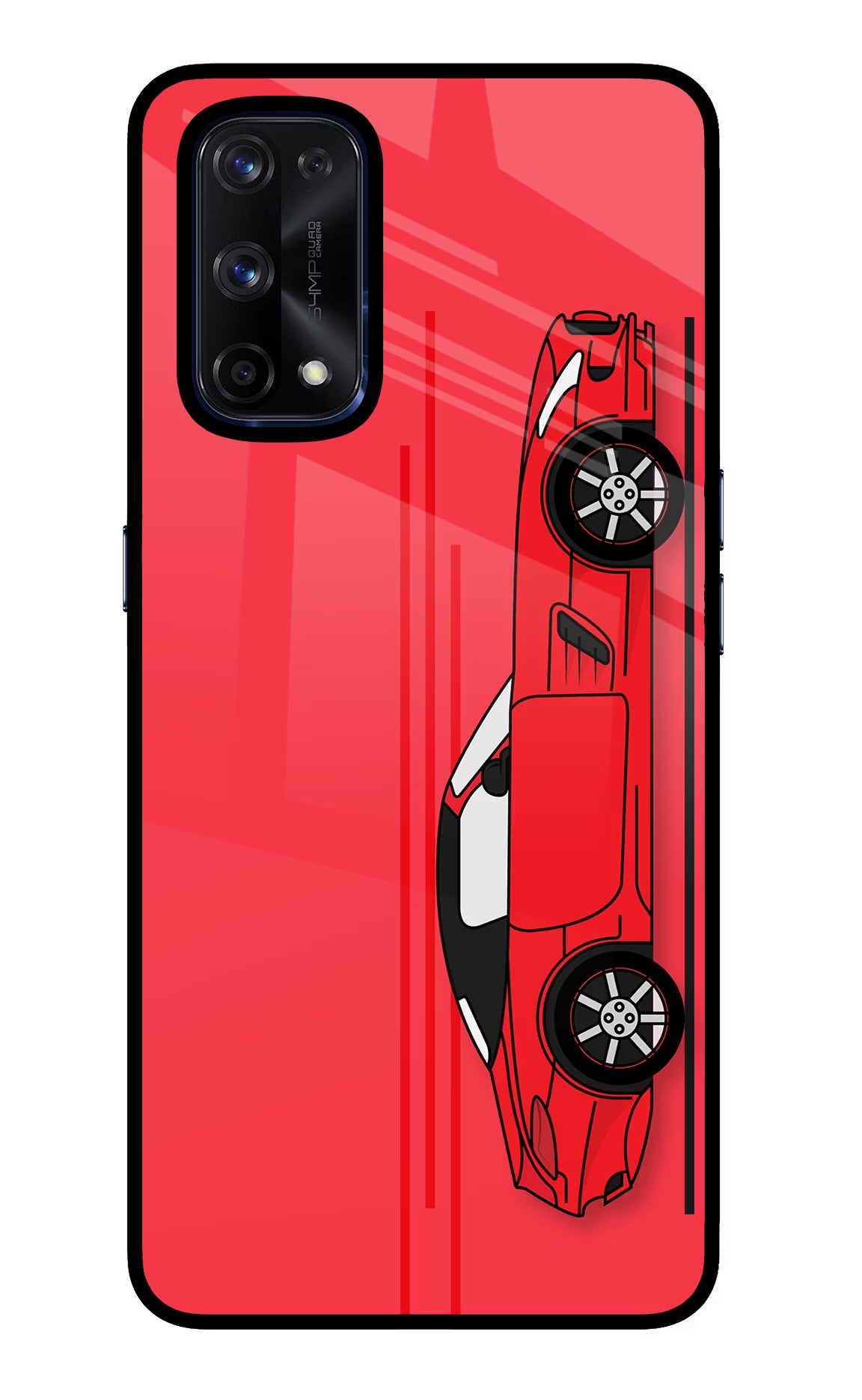 Red Velocity Realme X7 Pro Glass Case - Red Velocity Realme X7 Pro Glass Case Red Velocity Realme X7 Pro Glass Case