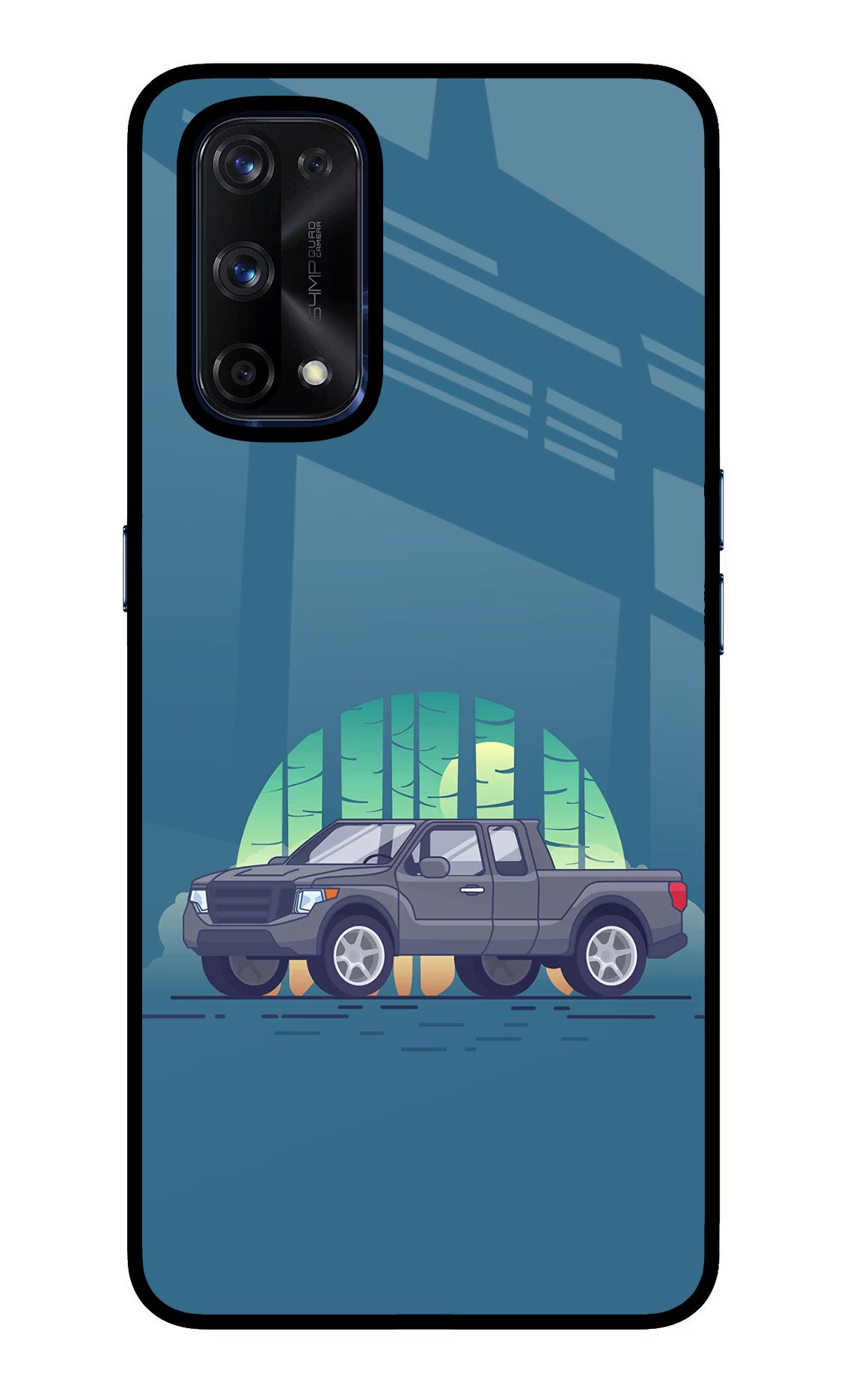 Retro Garage Vibe Realme X7 Pro Back Cover - Retro Garage Vibe Realme X7 Pro Glass Case Back Cover by Casekaro Retro Garage Vibe Realme X7 Pro Glass Case Back Cover by Casekaro