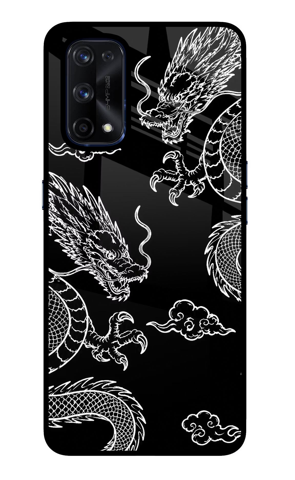 Twin Dragons Realme X7 Pro Back Cover - Twin Dragons Realme X7 Pro Glass Case Back Cover by Casekaro Twin Dragons Realme X7 Pro Glass Case Back Cover by Casekaro