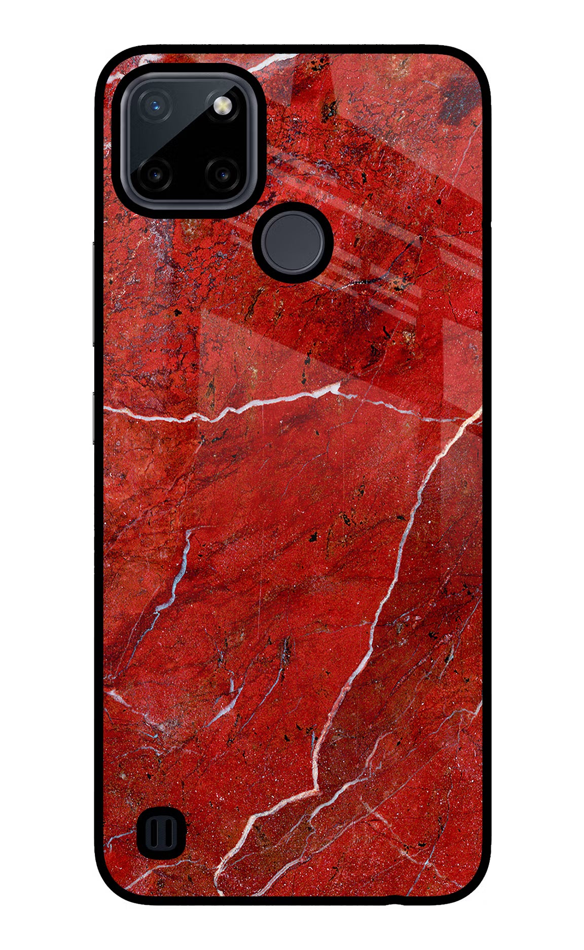 Red Marble Design Realme C21Y/C25Y Glass Case - Red Marble Design Realme C21Y/C25Y Glass Case Red Marble Design Realme C21Y/C25Y Glass Case