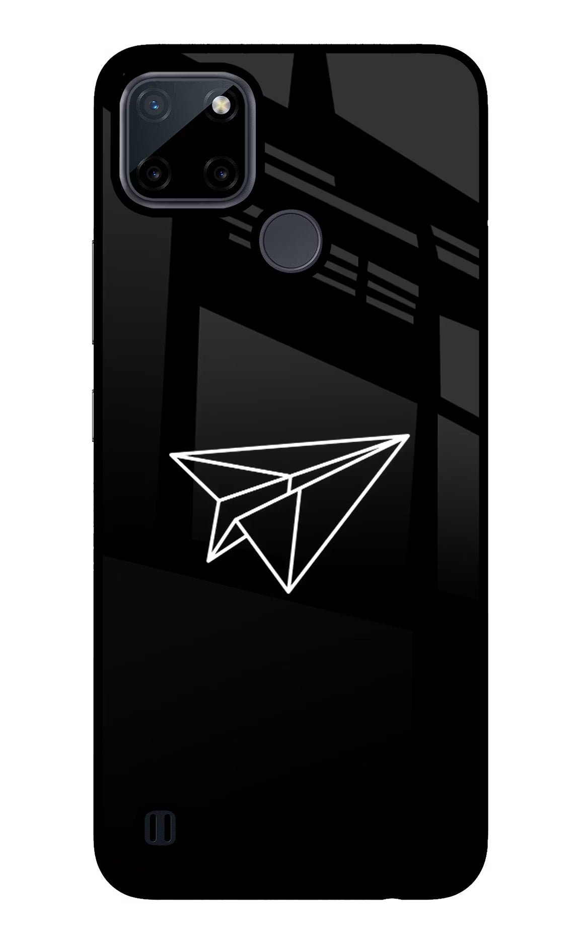 Paper Plane White Realme C21Y/C25Y Glass Case - Paper Plane White Realme C21Y/C25Y Glass Case Paper Plane White Realme C21Y/C25Y Glass Case