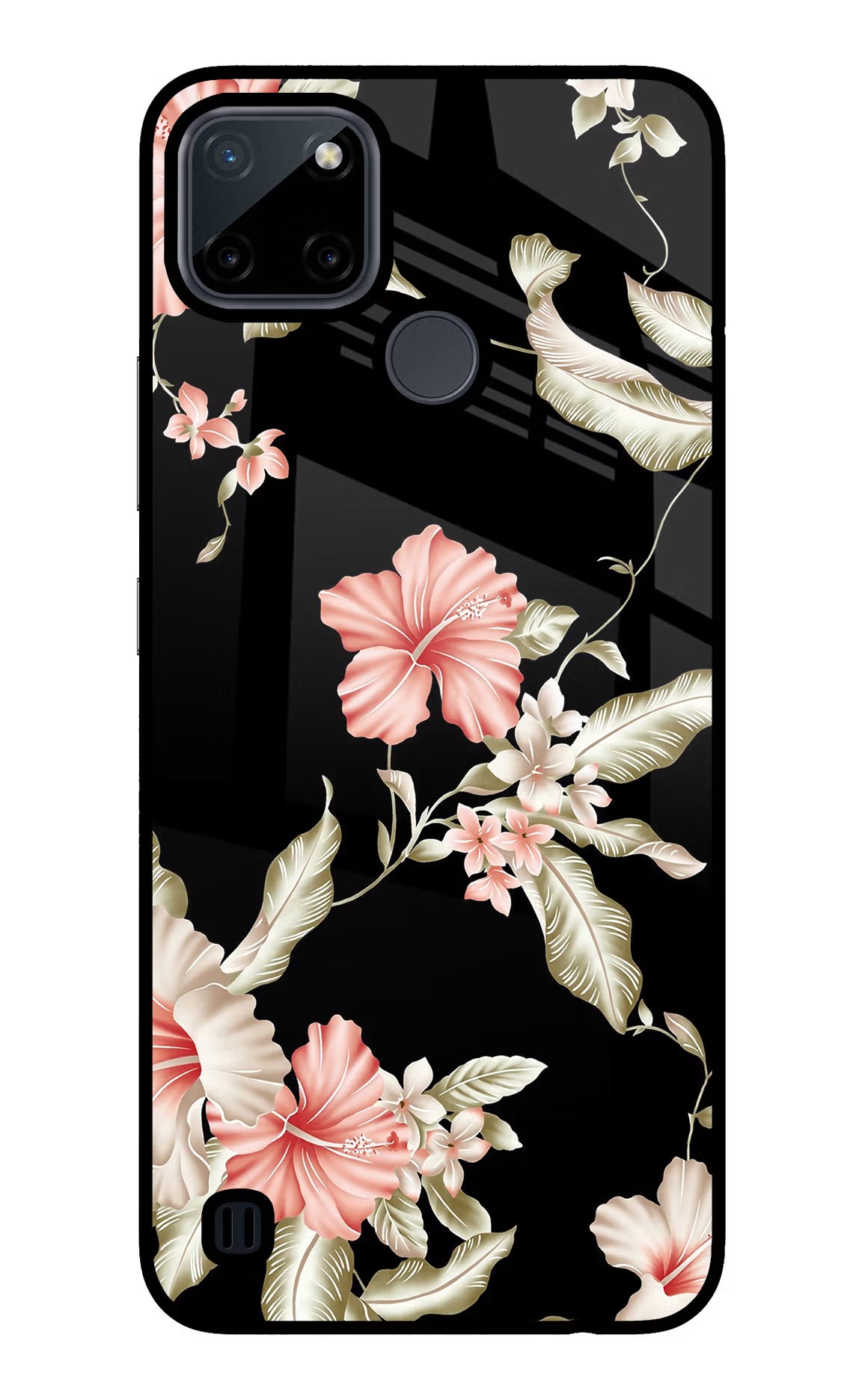 Flowers Realme C21Y/C25Y Glass Case - Flowers Realme C21Y/C25Y Glass Case Flowers Realme C21Y/C25Y Glass Case