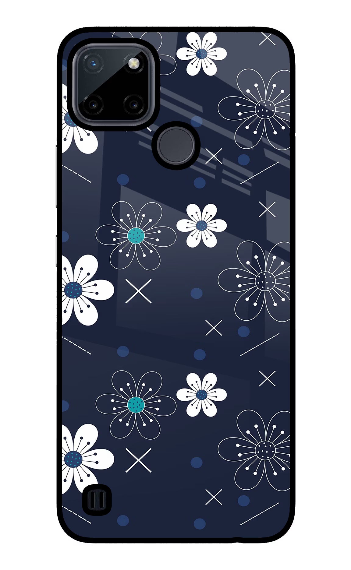 Flowers Realme C21Y/C25Y Glass Case - Flowers Realme C21Y/C25Y Glass Case Flowers Realme C21Y/C25Y Glass Case