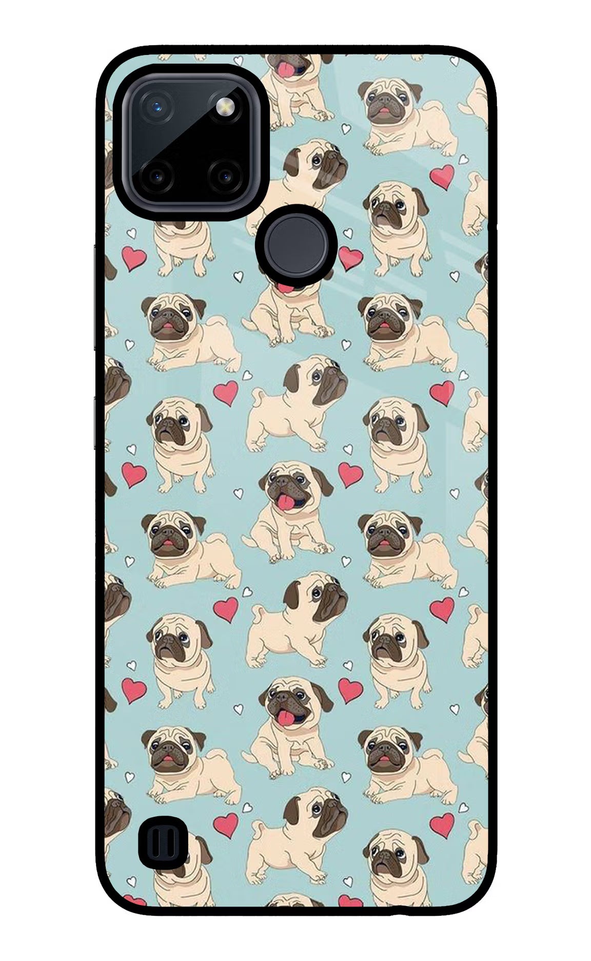 Pug Dog Realme C21Y/C25Y Glass Case - Pug Dog Realme C21Y/C25Y Glass Case Pug Dog Realme C21Y/C25Y Glass Case