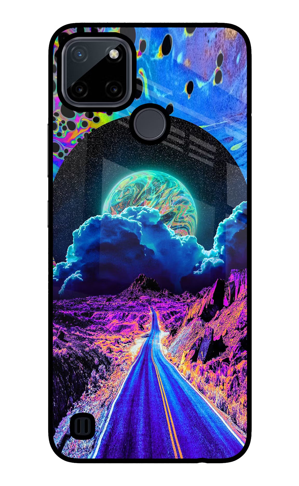 Psychedelic Painting Realme C21Y/C25Y Glass Case - Psychedelic Painting Realme C21Y/C25Y Glass Case Psychedelic Painting Realme C21Y/C25Y Glass Case