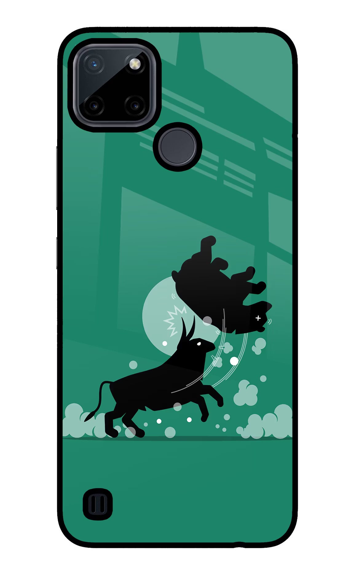 Bull Conqueror Realme C21Y/C25Y Glass Case - Bull Conqueror Realme C21Y/C25Y Glass Case Bull Conqueror Realme C21Y/C25Y Glass Case