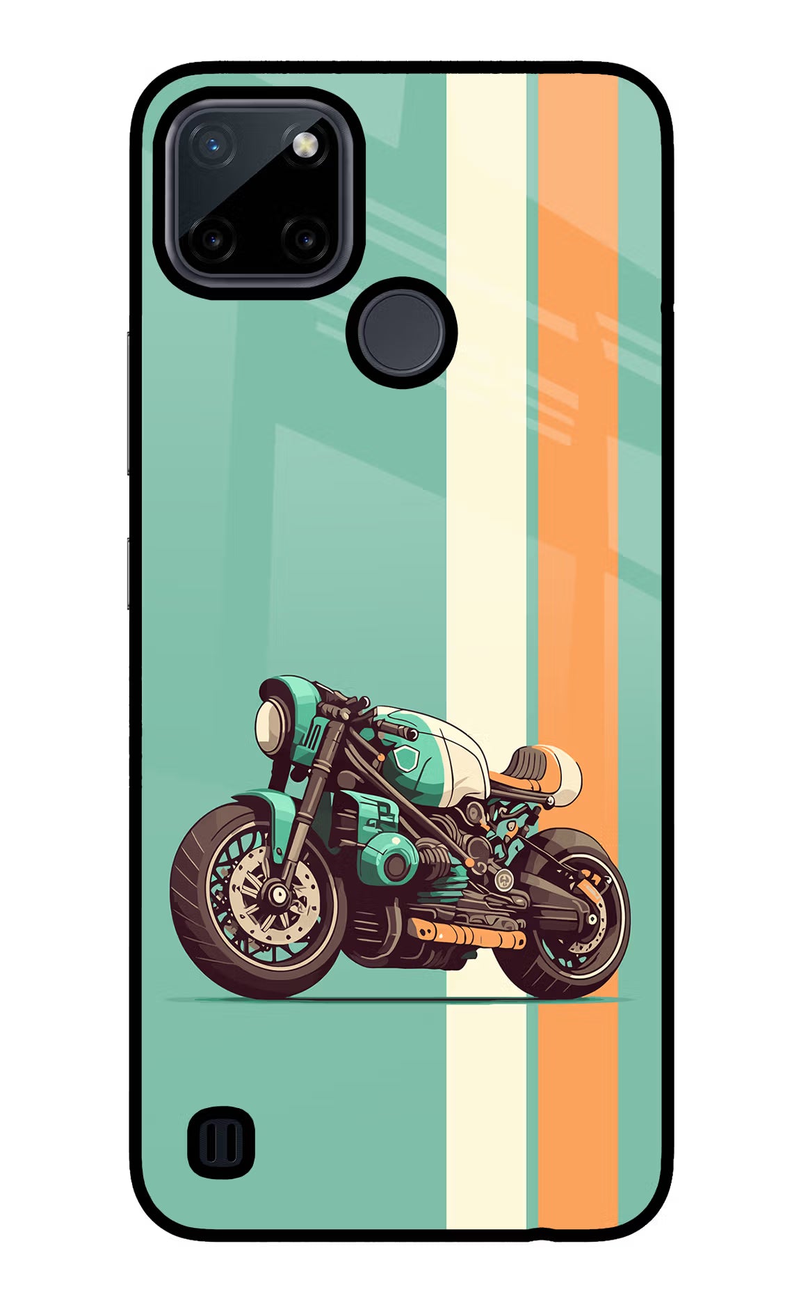 Striped Moto Drift Realme C21Y/C25Y Glass Case - Striped Moto Drift Realme C21Y/C25Y Glass Case Striped Moto Drift Realme C21Y/C25Y Glass Case