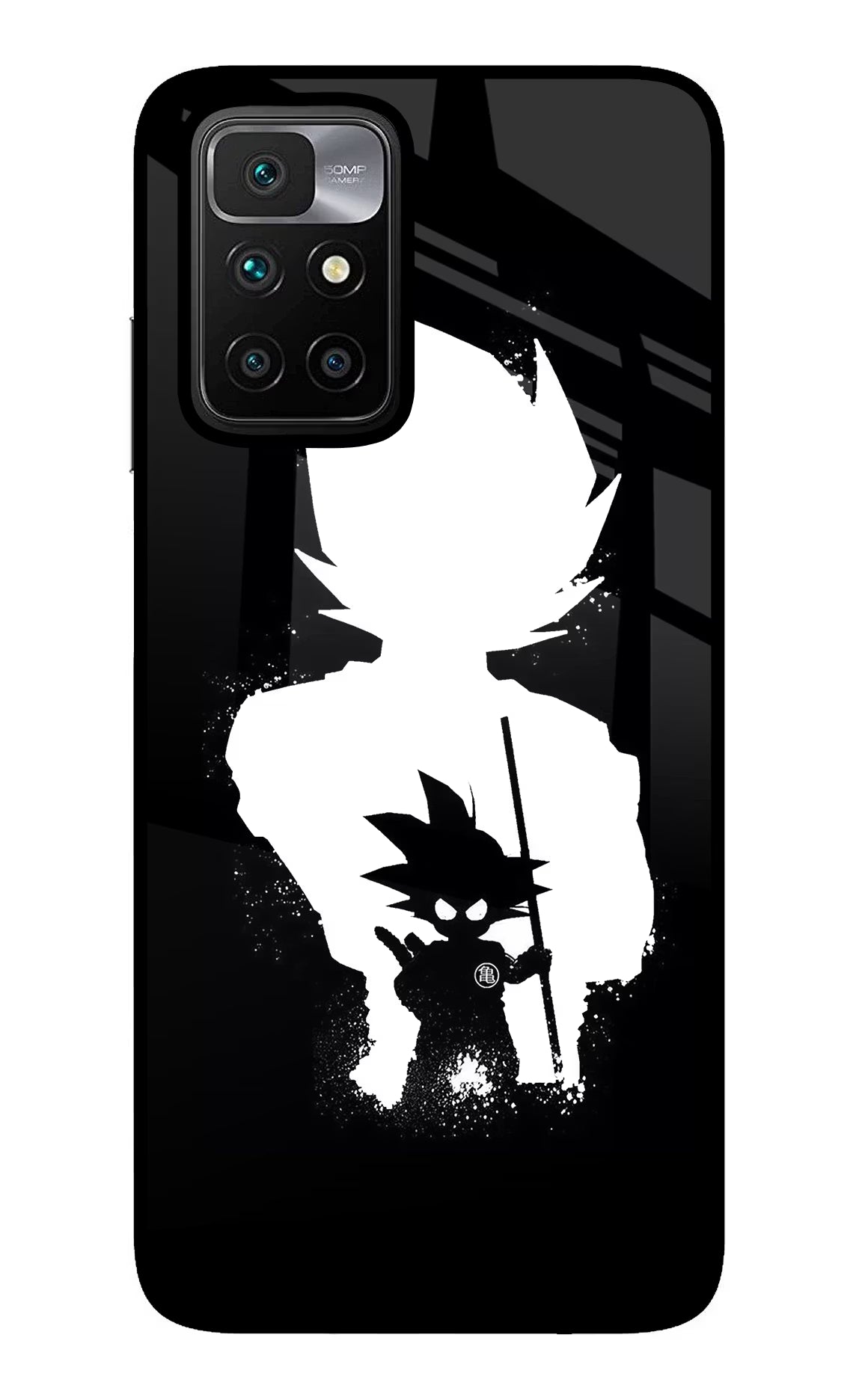 Goku Shadow Redmi 10 Prime Back Cover - Goku Shadow Redmi 10 Prime Glass Case Back Cover by Casekaro Goku Shadow Redmi 10 Prime Glass Case Back Cover by Casekaro