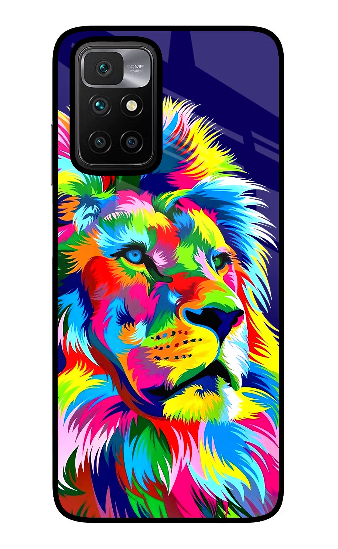 Vector Art Lion Redmi 10 Prime Back Cover - Vector Art Lion Redmi 10 Prime Glass Case Back Cover by Casekaro Vector Art Lion Redmi 10 Prime Glass Case Back Cover by Casekaro