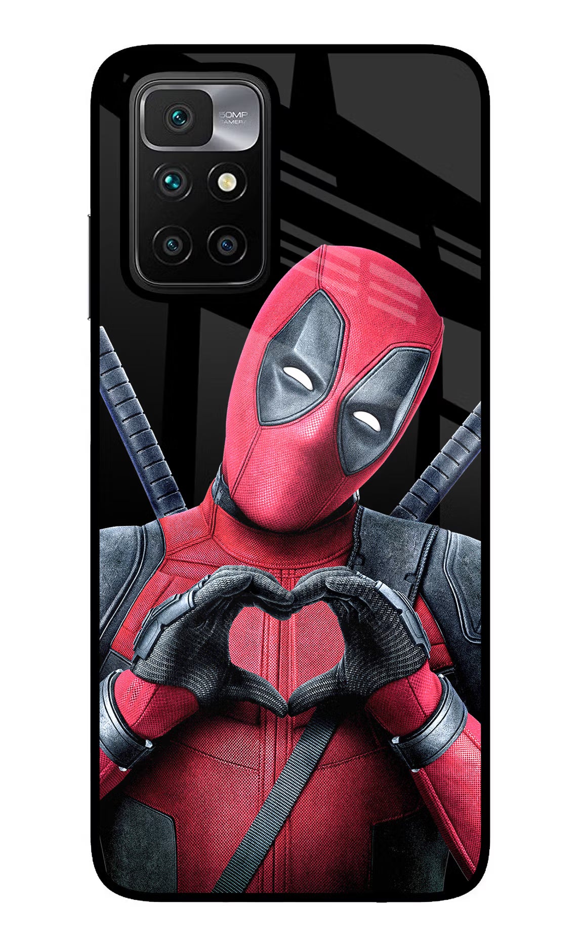 Deadpool Redmi 10 Prime Back Cover - Deadpool Redmi 10 Prime Glass Case Back Cover by Casekaro Deadpool Redmi 10 Prime Glass Case Back Cover by Casekaro
