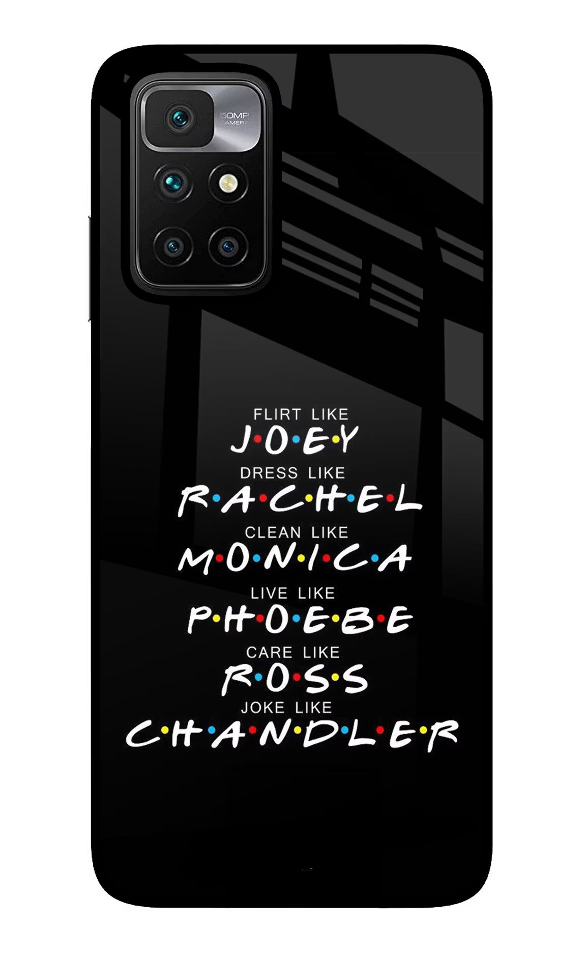 FRIENDS Character Redmi 10 Prime Glass Case - FRIENDS Character Redmi 10 Prime Glass Case FRIENDS Character Redmi 10 Prime Glass Case