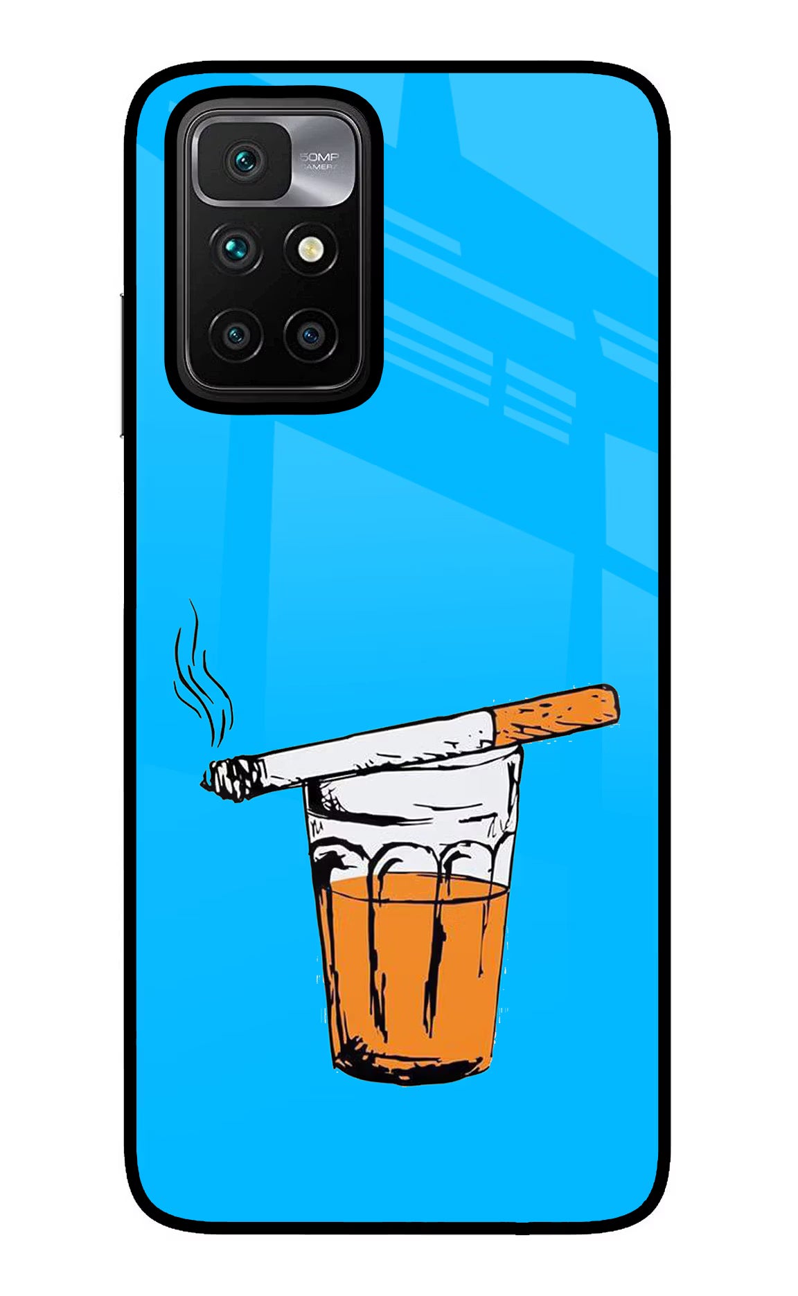 Chai Sutta Redmi 10 Prime Back Cover - Chai Sutta Redmi 10 Prime Glass Case Back Cover by Casekaro Chai Sutta Redmi 10 Prime Glass Case Back Cover by Casekaro
