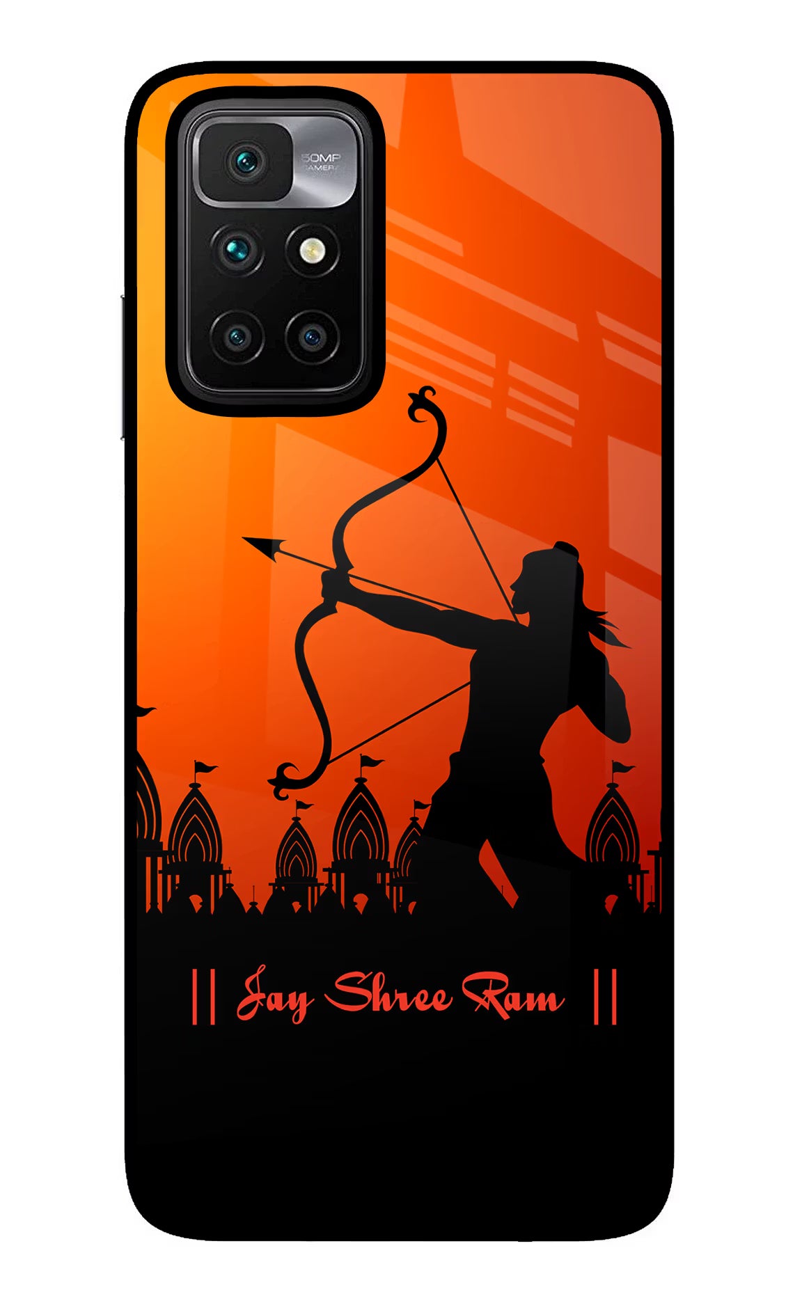 Lord Ram - 4 Redmi 10 Prime Back Cover - Lord Ram - 4 Redmi 10 Prime Glass Case Back Cover by Casekaro Lord Ram - 4 Redmi 10 Prime Glass Case Back Cover by Casekaro
