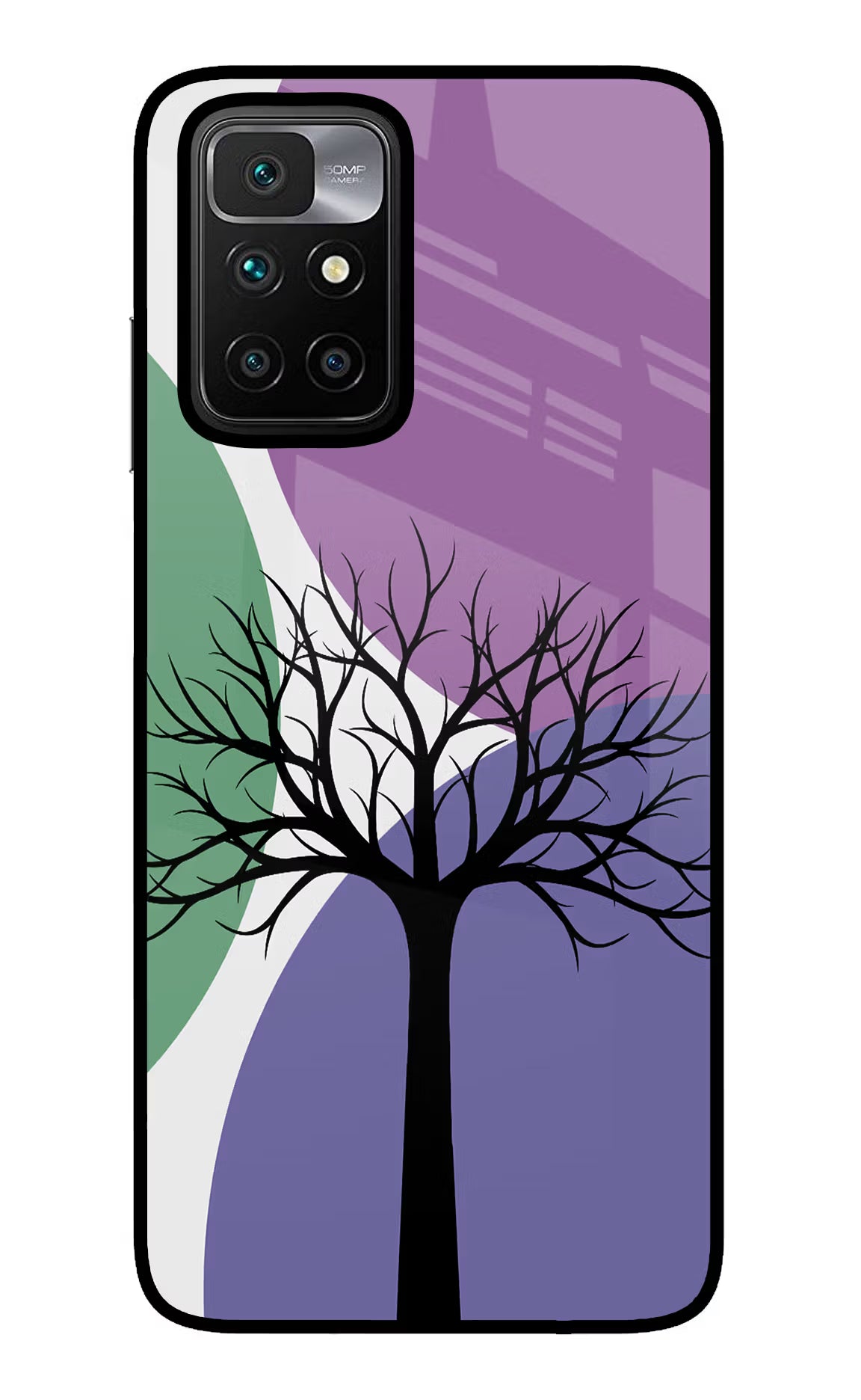 Tree Art Redmi 10 Prime Back Cover - Tree Art Redmi 10 Prime Glass Case Back Cover by Casekaro Tree Art Redmi 10 Prime Glass Case Back Cover by Casekaro