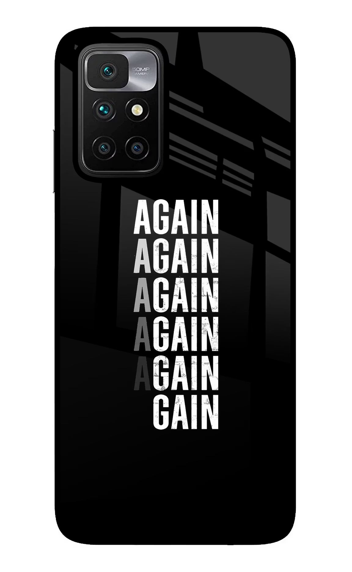 Again Again Gain Redmi 10 Prime Back Cover - Again Again Gain Redmi 10 Prime Glass Case Back Cover by Casekaro Again Again Gain Redmi 10 Prime Glass Case Back Cover by Casekaro