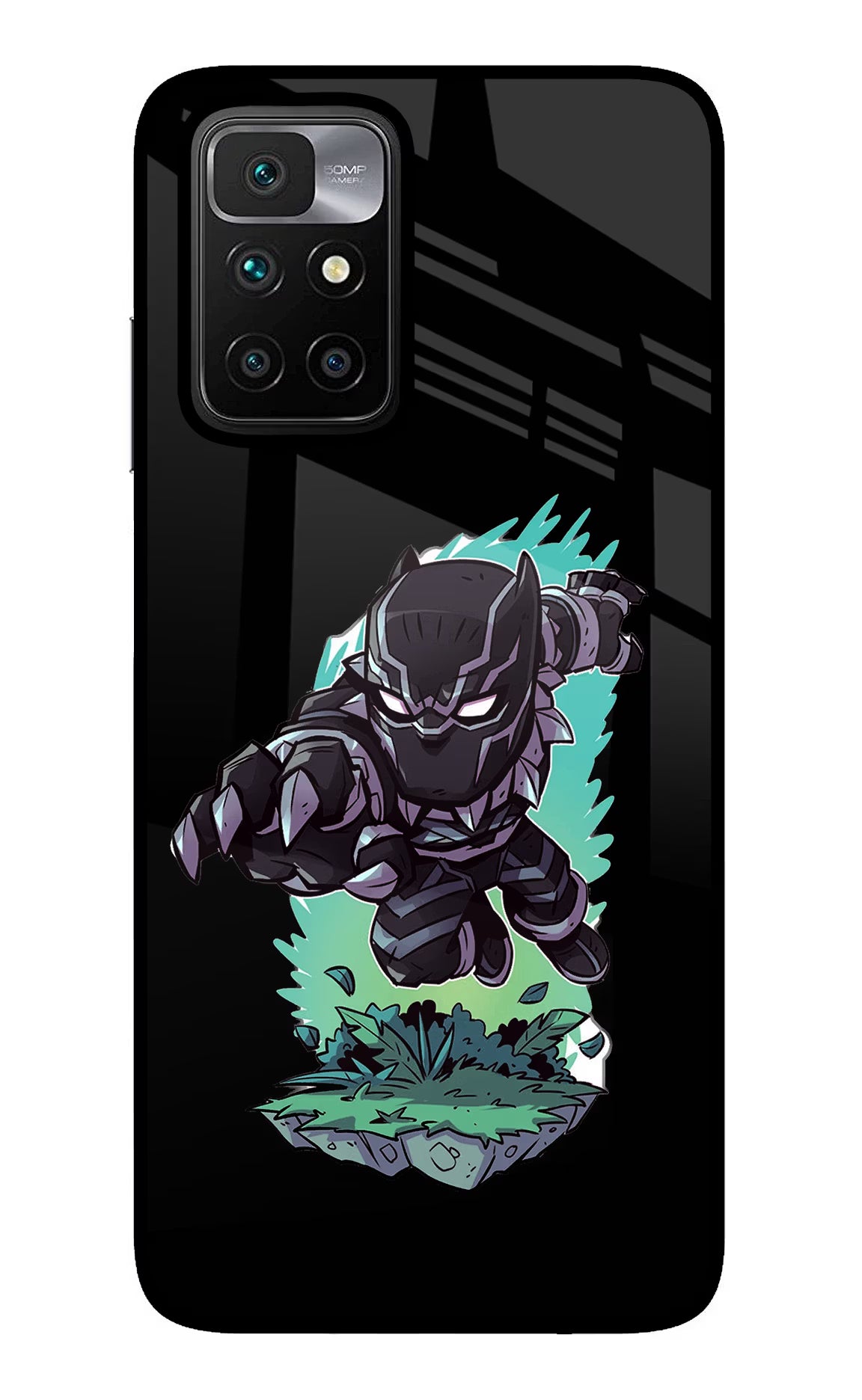 Black Panther Redmi 10 Prime Back Cover - Black Panther Redmi 10 Prime Glass Case Back Cover by Casekaro Black Panther Redmi 10 Prime Glass Case Back Cover by Casekaro