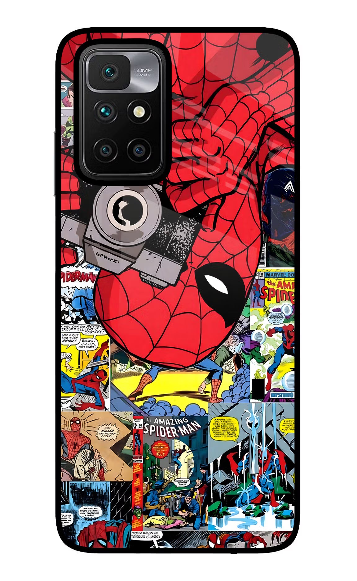 Spider Man Redmi 10 Prime Glass Case - Spider Man Redmi 10 Prime Glass Case Spider Man Redmi 10 Prime Glass Case
