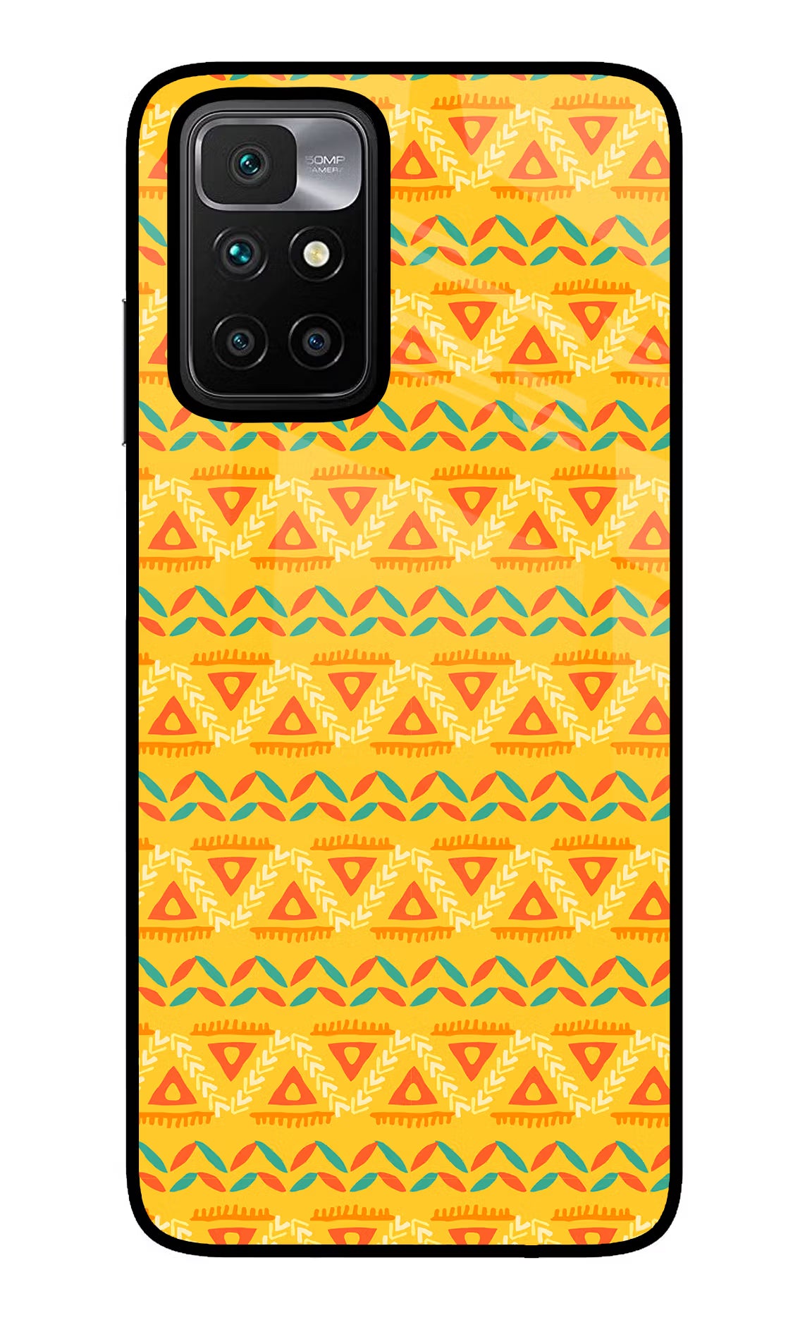 Tribal Pattern Redmi 10 Prime Back Cover - Tribal Pattern Redmi 10 Prime Glass Case Back Cover by Casekaro Tribal Pattern Redmi 10 Prime Glass Case Back Cover by Casekaro