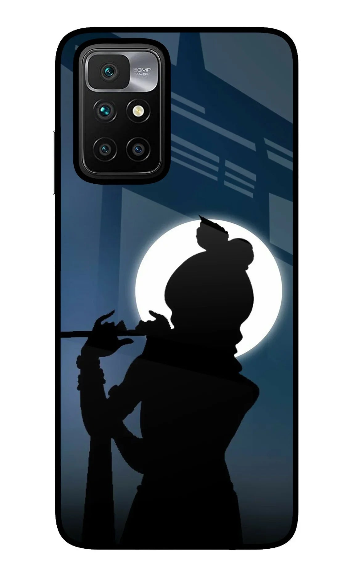 Shri Krishna Silhouette Redmi 10 Prime Glass Case - Shri Krishna Silhouette Redmi 10 Prime Glass Case Shri Krishna Silhouette Redmi 10 Prime Glass Case