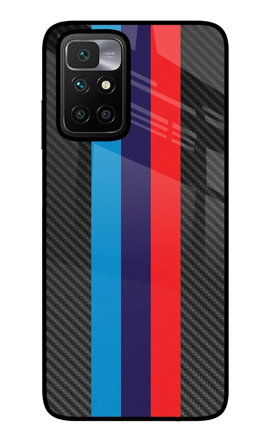 BMW Stripes Pattern Redmi 10 Prime Glass Case - BMW Stripes Pattern Redmi 10 Prime Glass Case BMW Stripes Pattern Redmi 10 Prime Glass Case