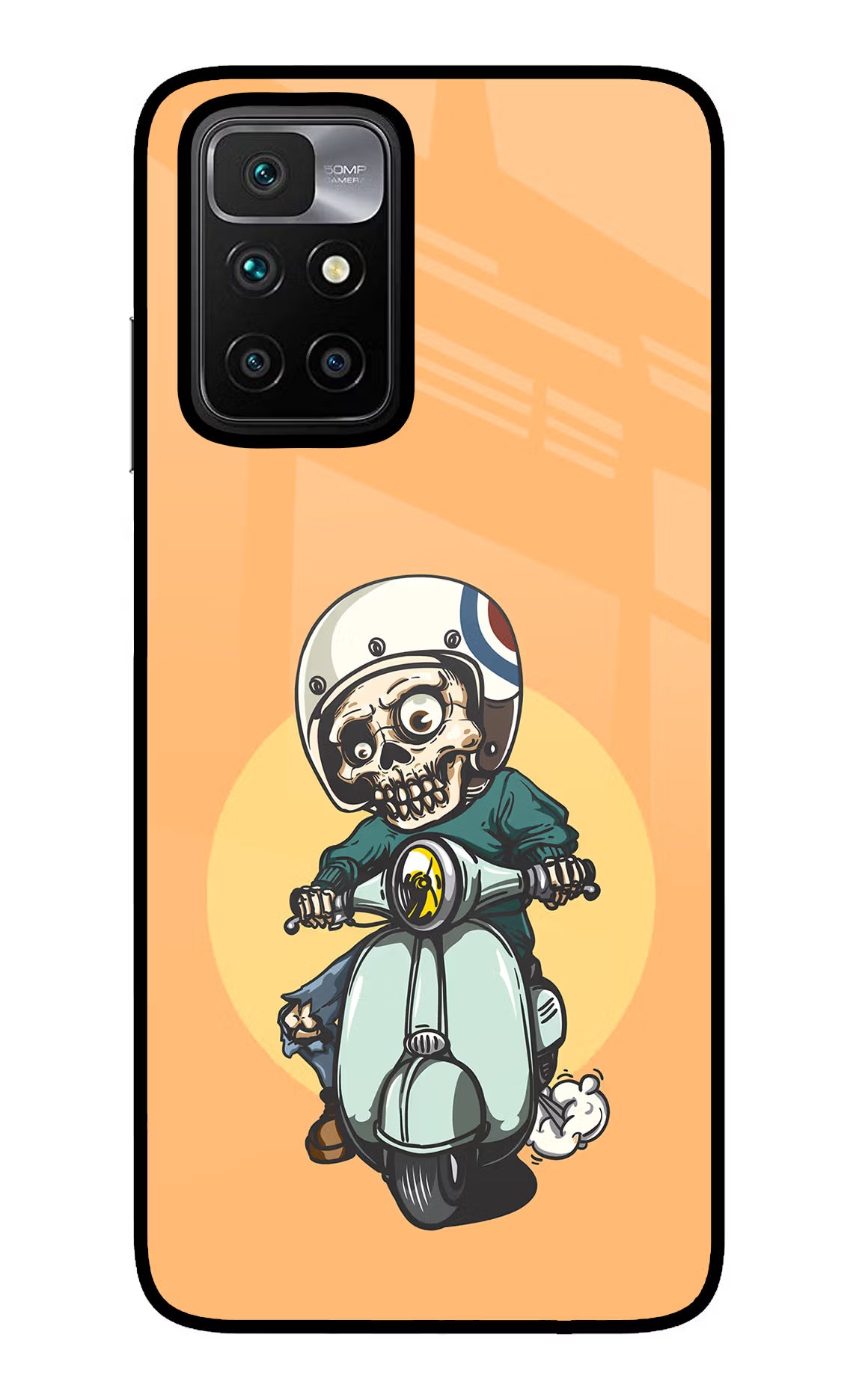 Undead Biker Redmi 10 Prime Back Cover - Undead Biker Redmi 10 Prime Glass Case Back Cover by Casekaro Undead Biker Redmi 10 Prime Glass Case Back Cover by Casekaro