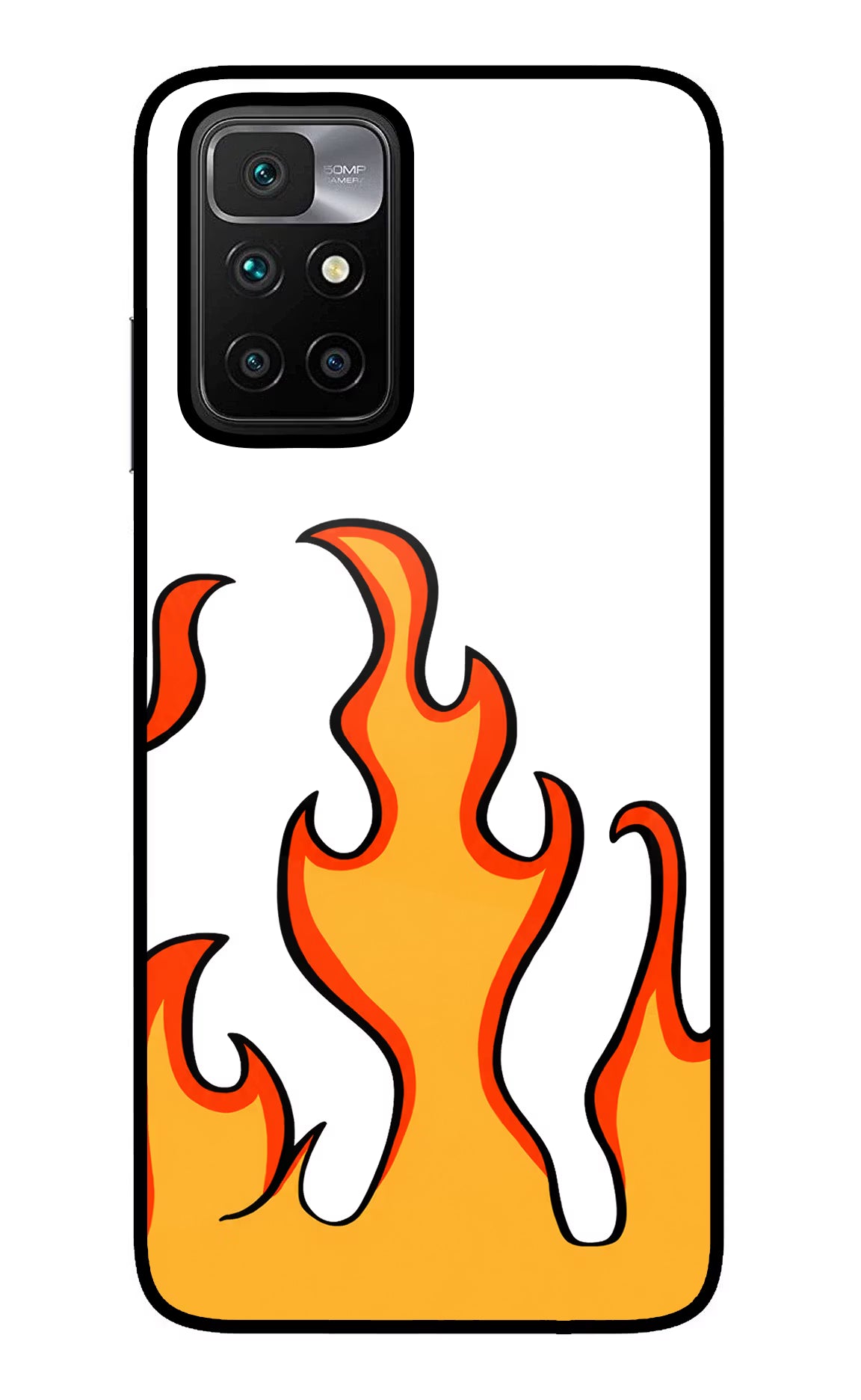 Fired Up – White Redmi 10 Prime Glass Case - Fired Up – White Redmi 10 Prime Glass Case Fired Up – White Redmi 10 Prime Glass Case