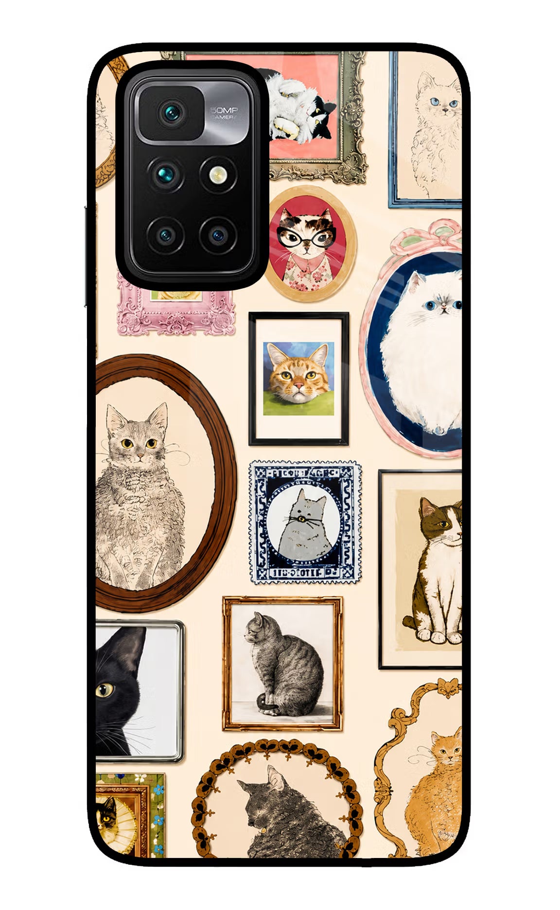 Mirror Cats Redmi 10 Prime Glass Case - Mirror Cats Redmi 10 Prime Glass Case Mirror Cats Redmi 10 Prime Glass Case