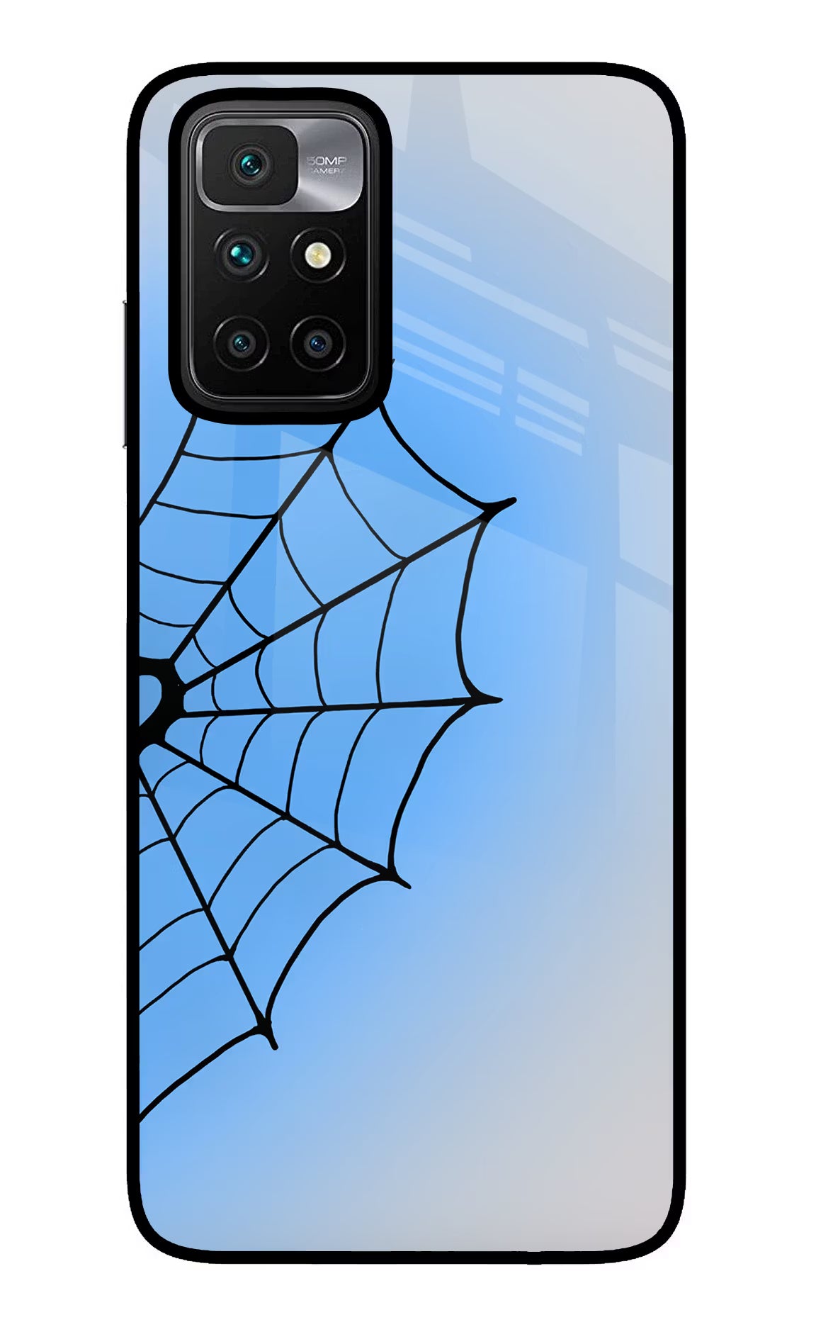 Blue Web Redmi 10 Prime Glass Case - Blue Web Redmi 10 Prime Glass Case Blue Web Redmi 10 Prime Glass Case