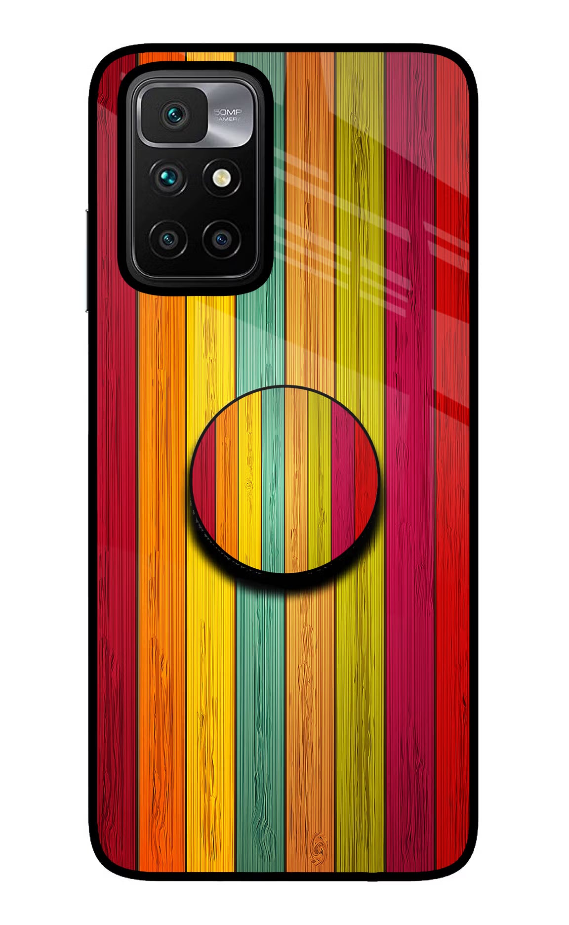 Multicolor Wooden Redmi 10 Prime Glass Case - Multicolor Wooden Redmi 10 Prime Glass Case Multicolor Wooden Redmi 10 Prime Glass Case